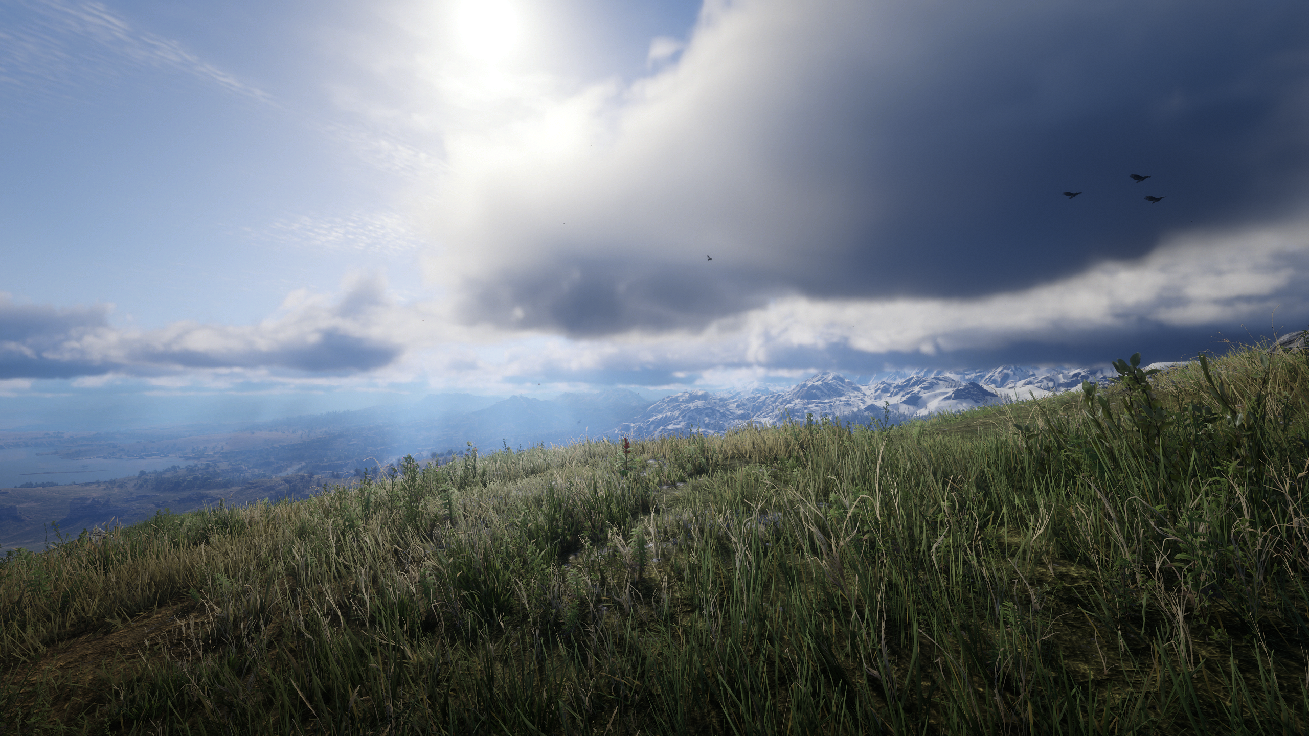 Red Dead Redemption 2 landscape with mountains and clouds HD Wallpaper