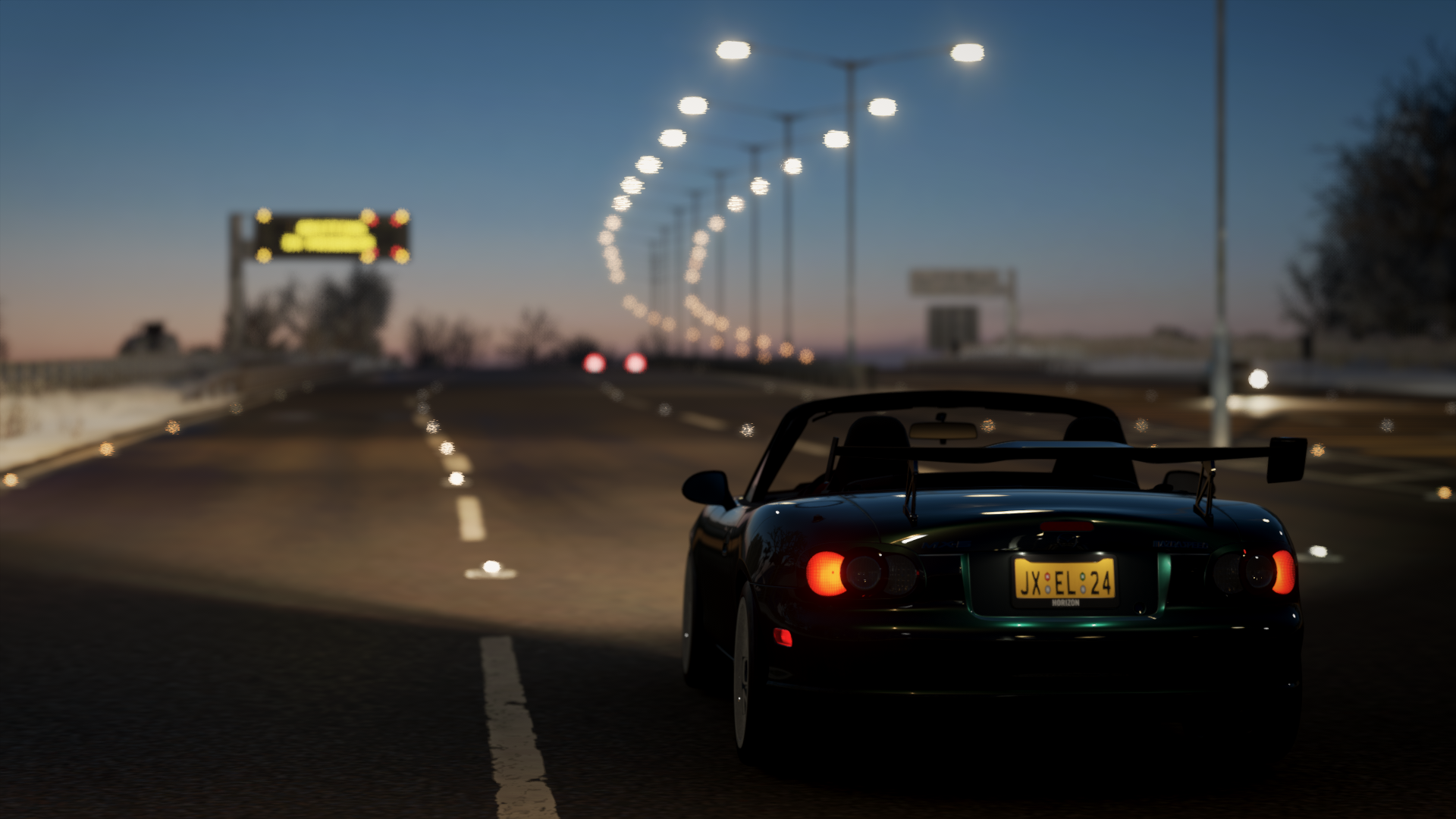Mazda MX-5 Miata in Forza Horizon 5 at dusk HD Wallpaper
