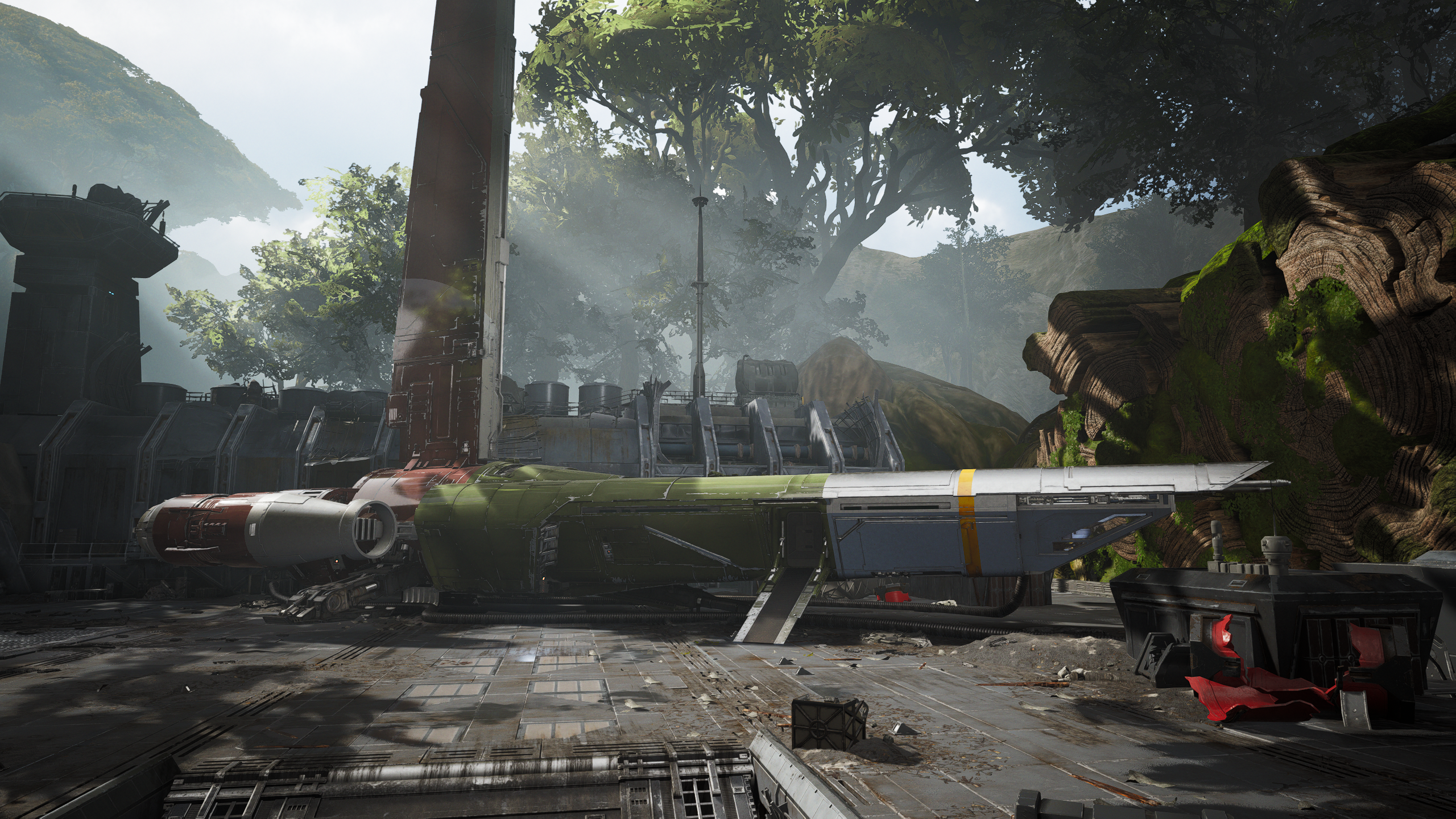 Star Wars Jedi: Fallen Order spaceship on a landing pad HD Wallpaper