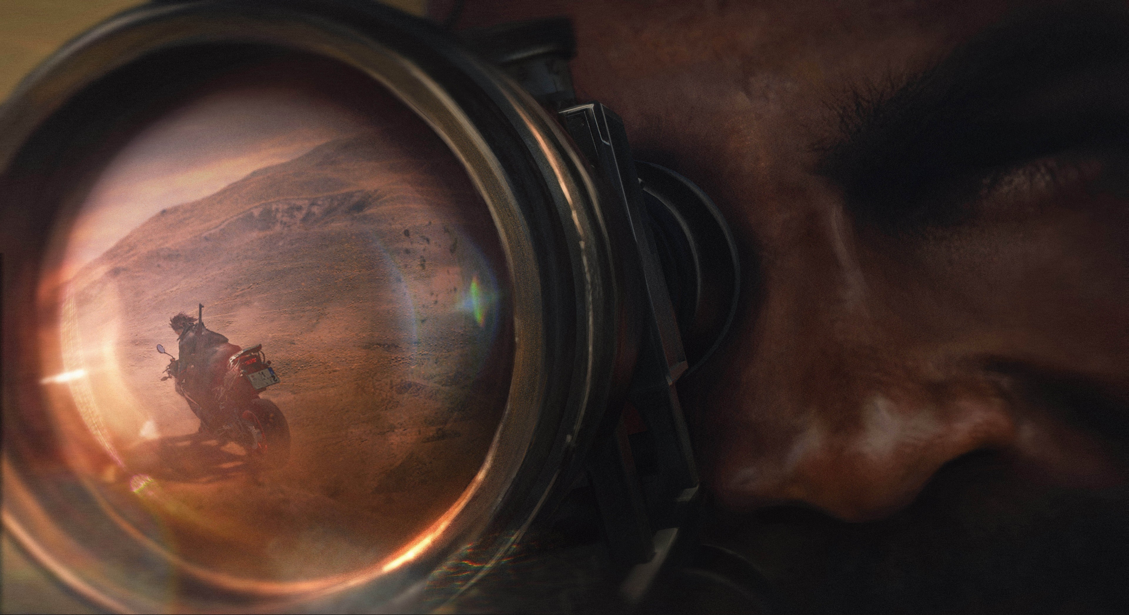 4K video game art of a person on a motorcycle HD Wallpaper