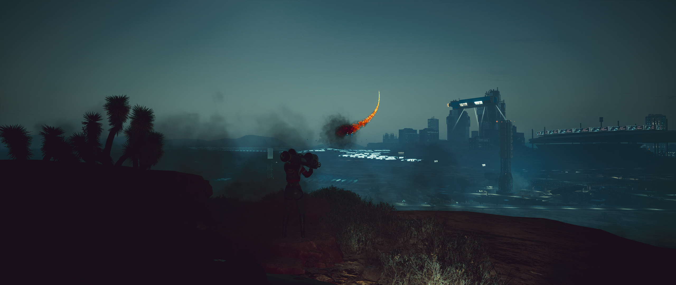 Panam Palmer from Cyberpunk 2077 launching a rocket HD Wallpaper