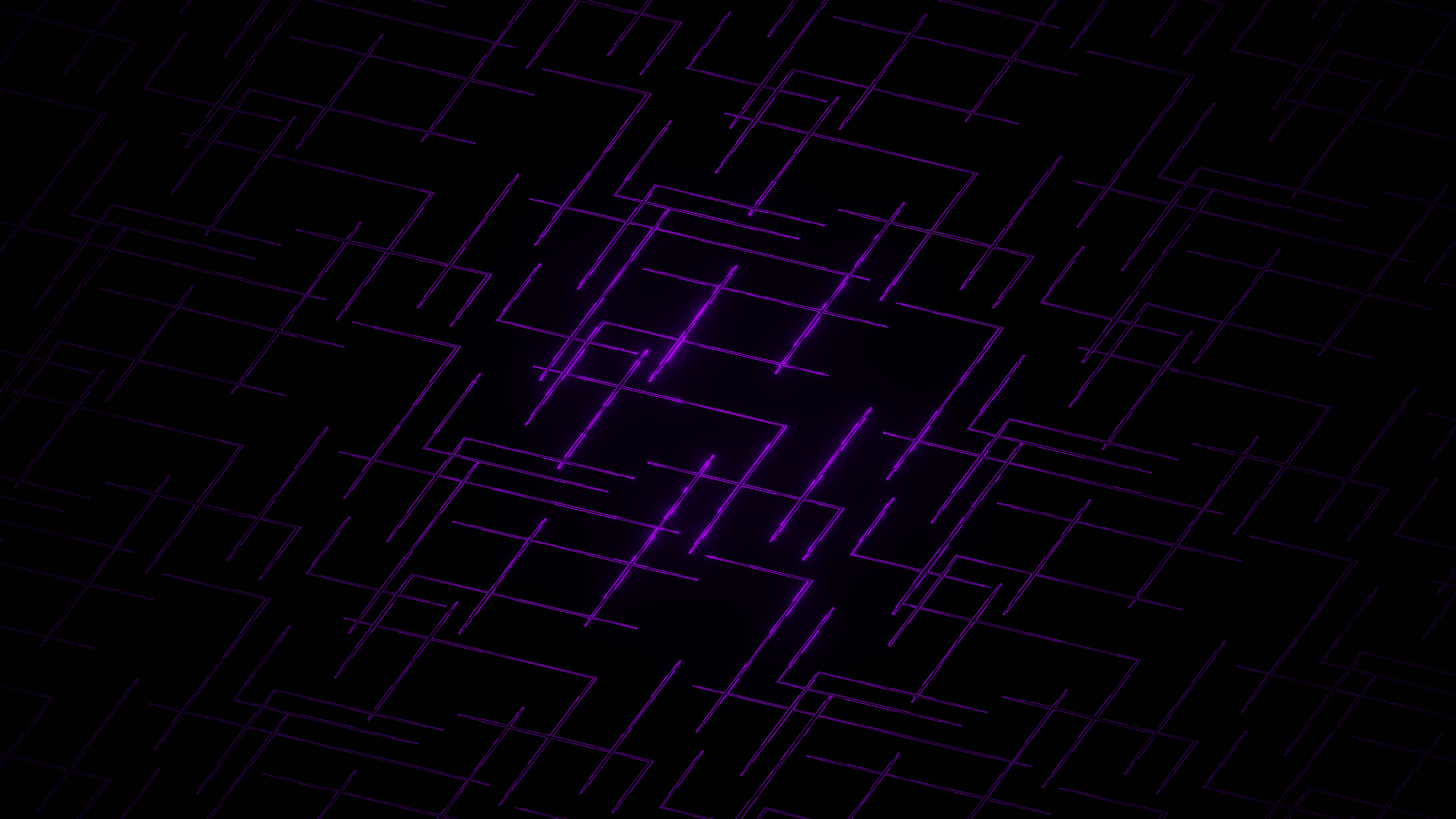 Abstract purple lines on black background HD Wallpaper