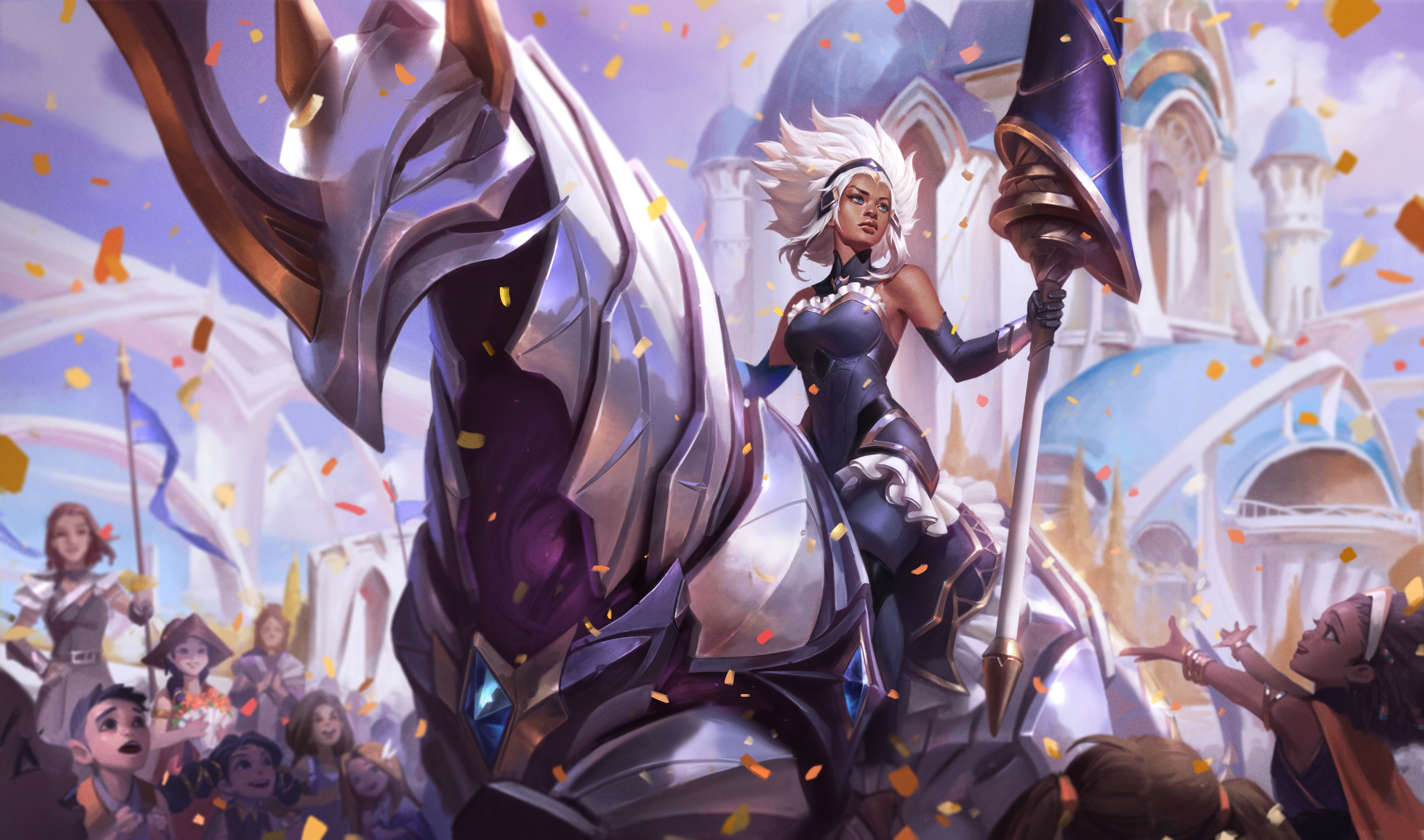 4K Rell from League of Legends on a horse HD Wallpaper