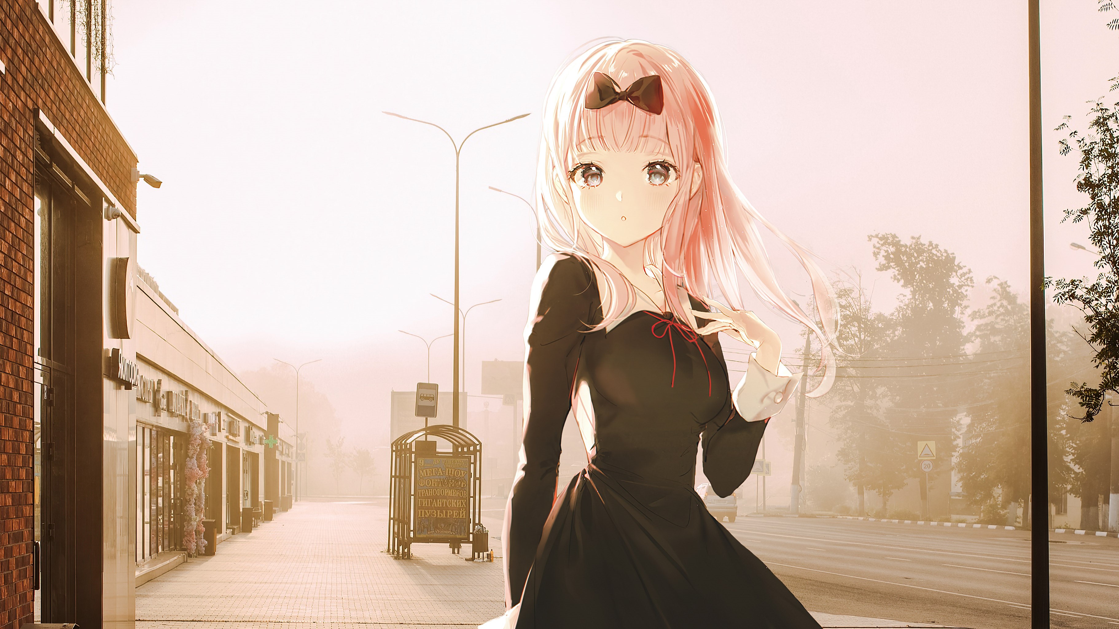 Chika Fujiwara from Kaguya-Sama: Love is War in Russia HD Wallpaper
