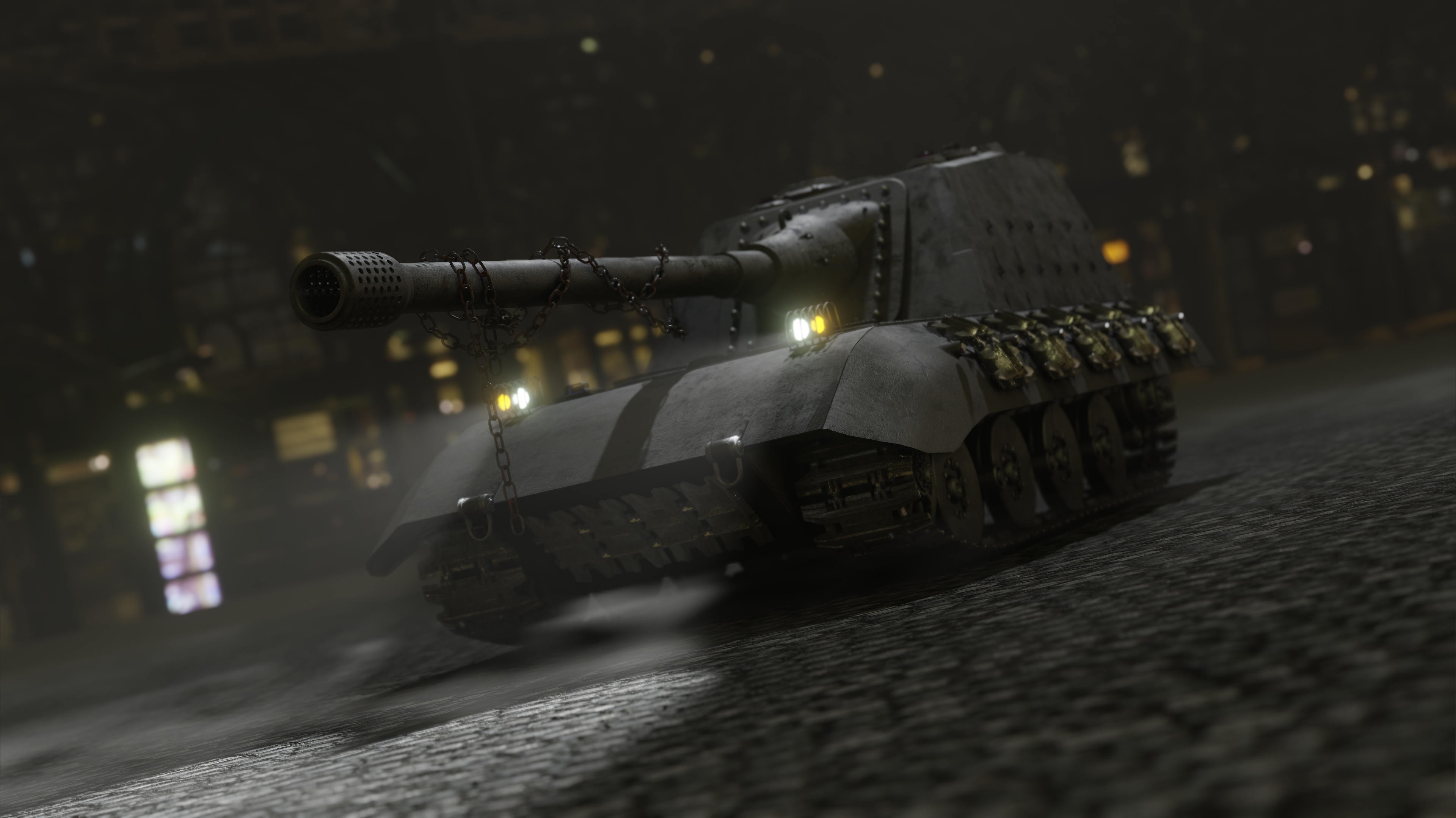 Jagdpanzer E 100 tank destroyer with chains HD Wallpaper