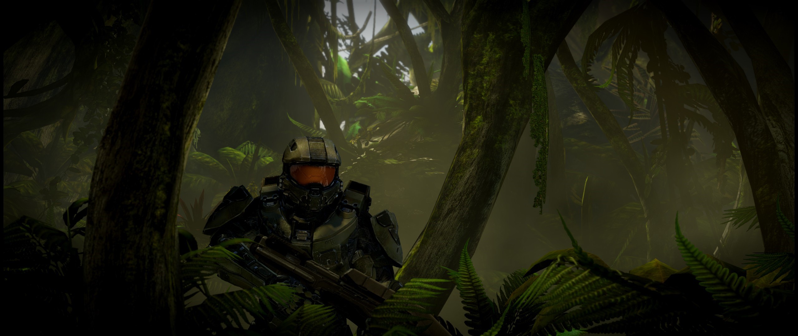 Master Chief from Halo 4 in a jungle HD Wallpaper