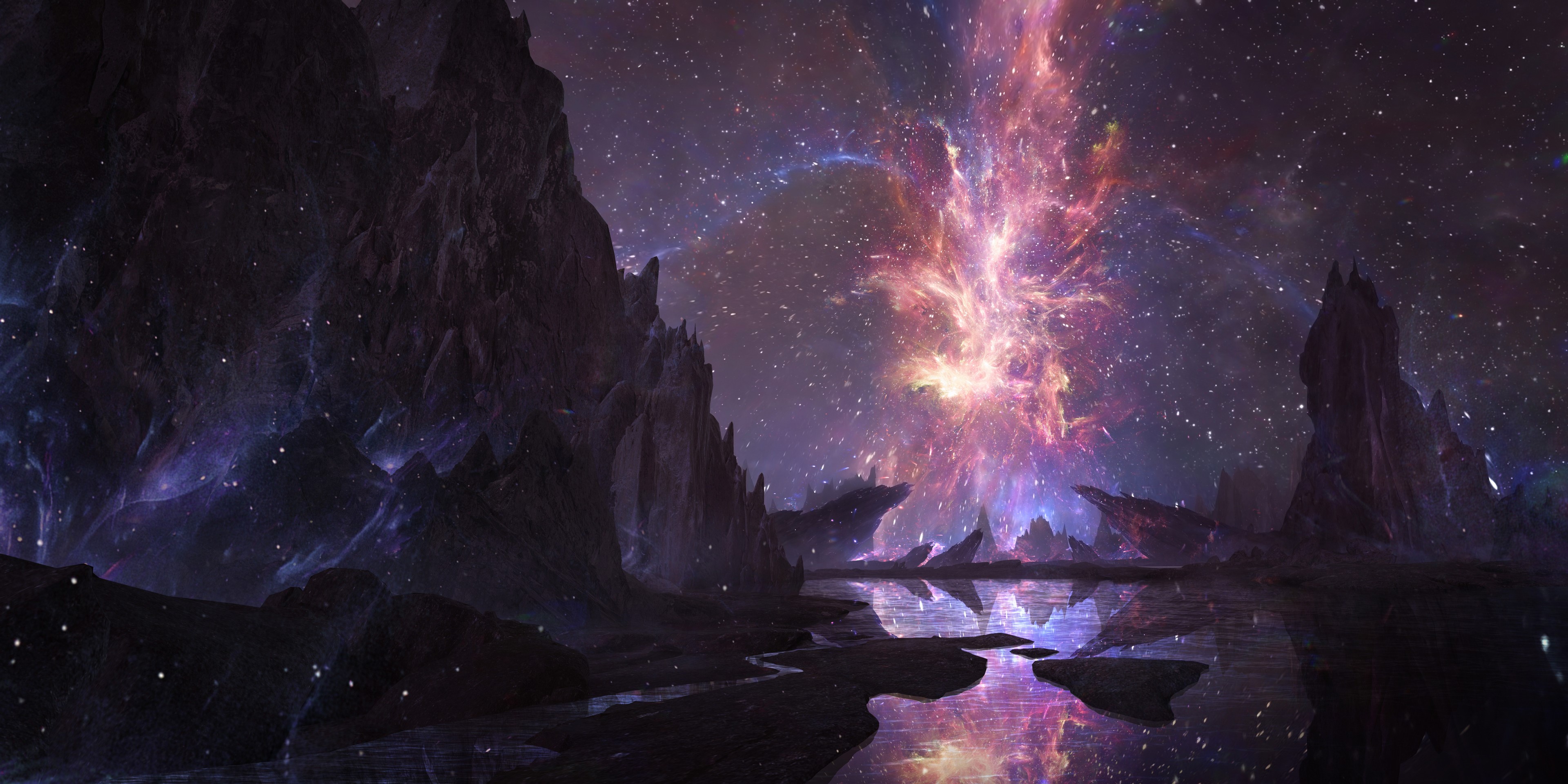 4K Space Nebula Landscape by Rutger van de Steeg HD Wallpaper