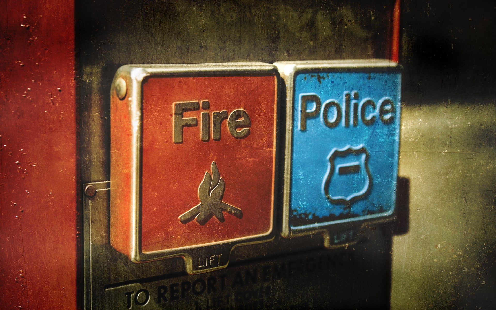 Fire and Police emergency call buttons HD Wallpaper