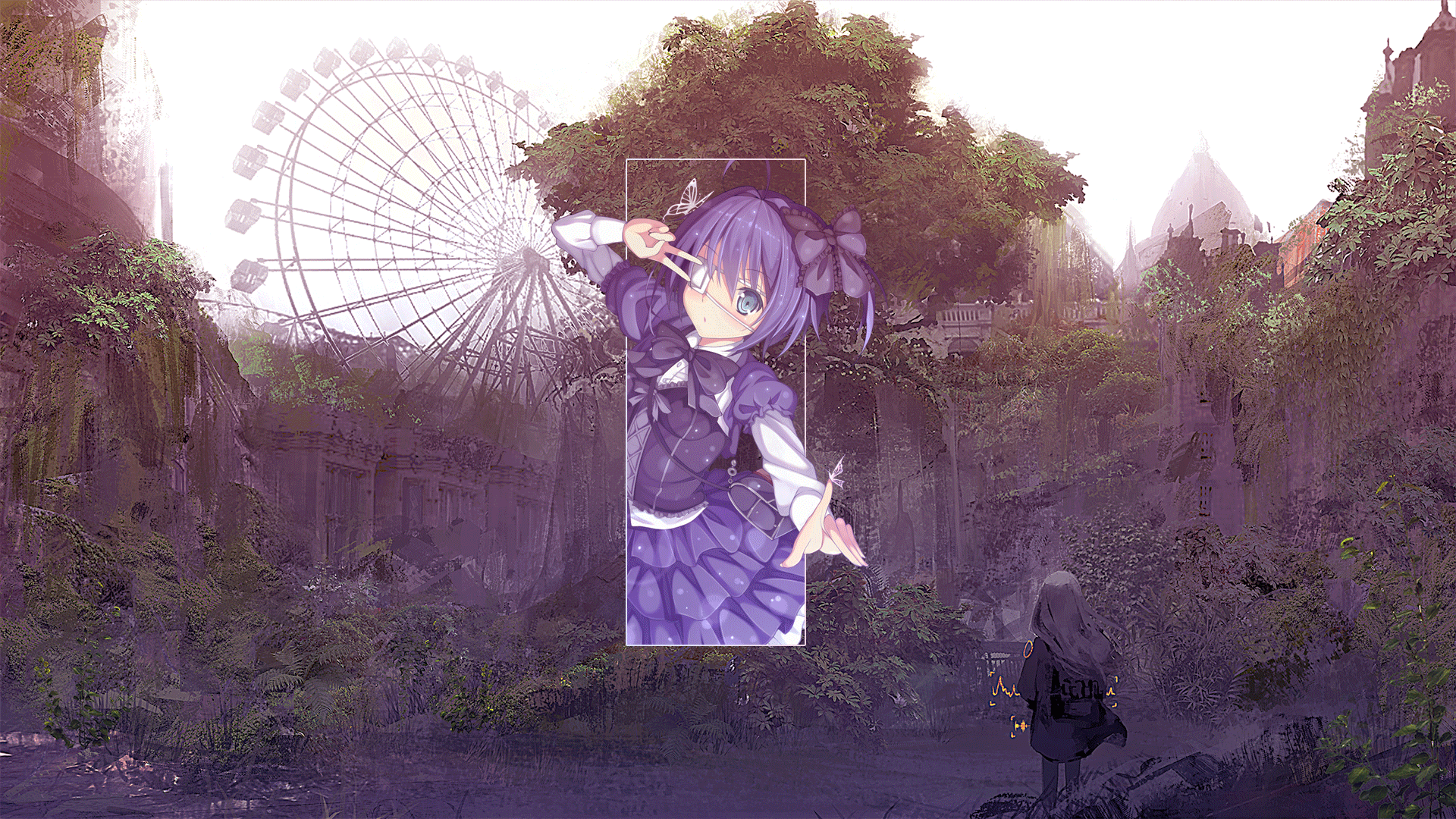 Takanashi Rikka from Chuunibyou demo Koi ga Shitai! in abandoned amusement park HD Wallpaper
