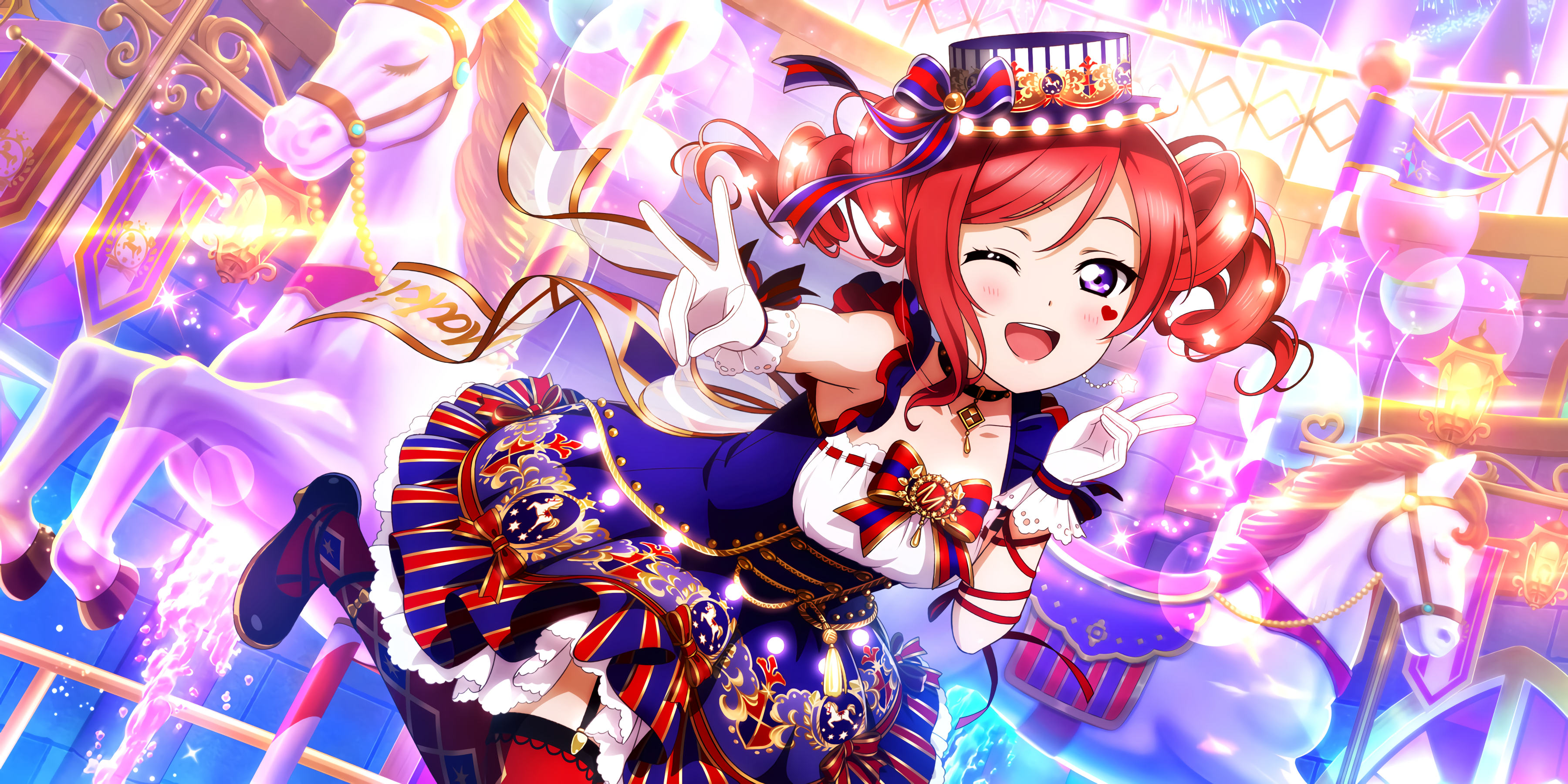 Maki Nishikino from Love Live! Series on a Carousel HD Wallpaper