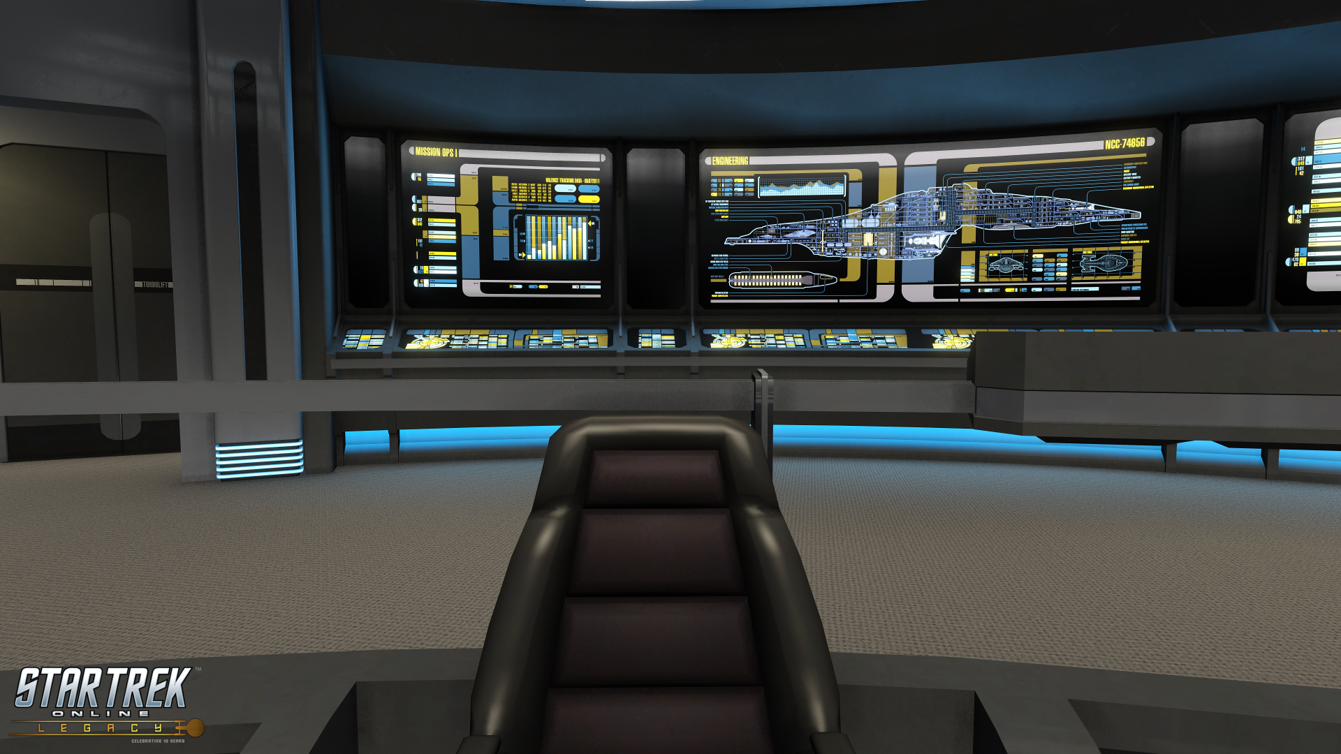 Star Trek Online bridge with captain's chair HD Wallpaper