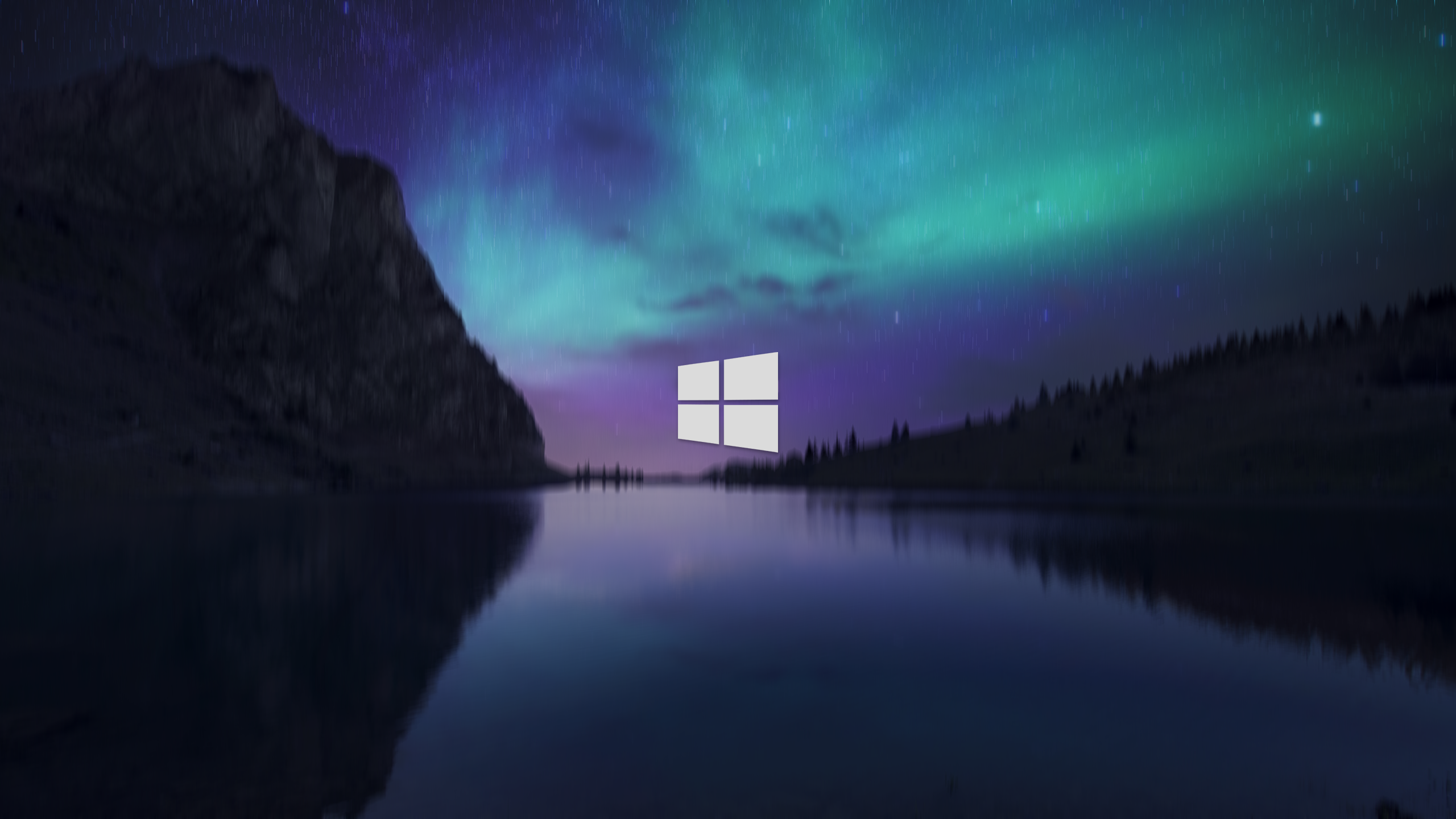 Windows 10 Aurora Landscape HD Wallpaper