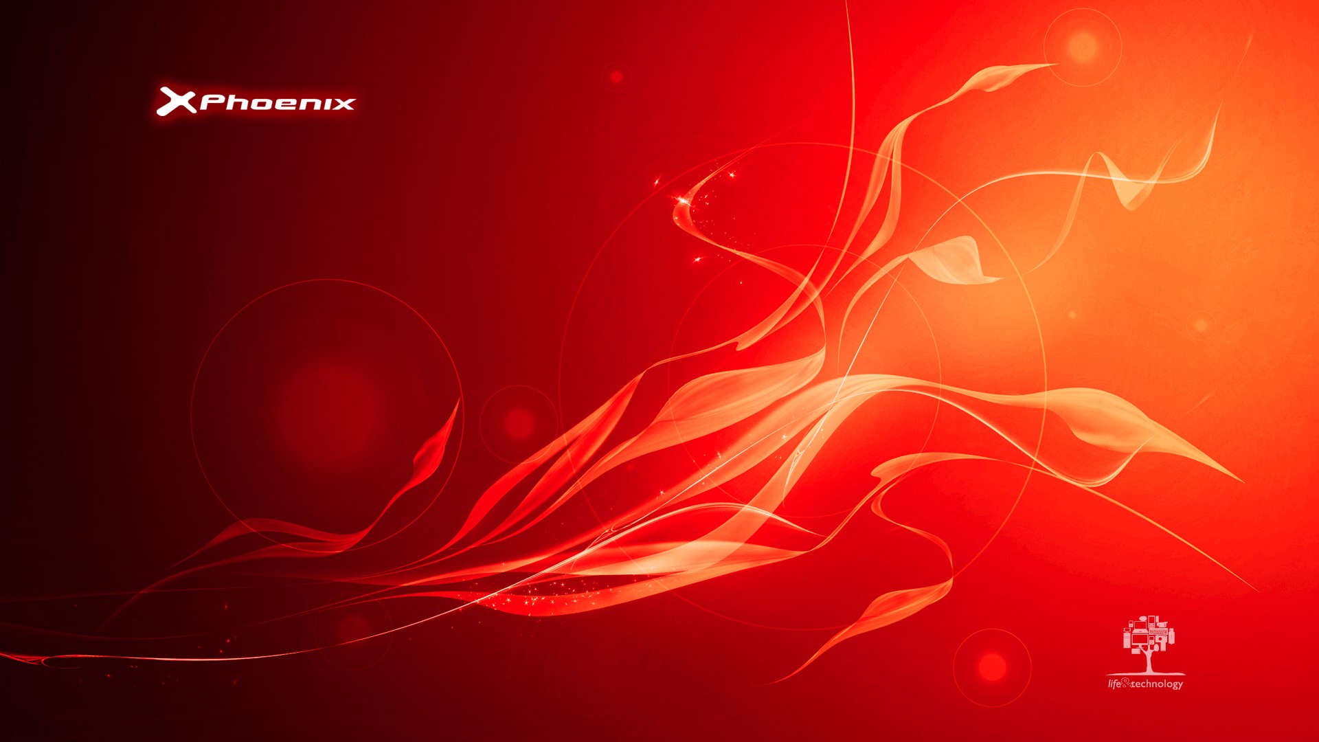 X Phoenix digital art with red background HD Wallpaper