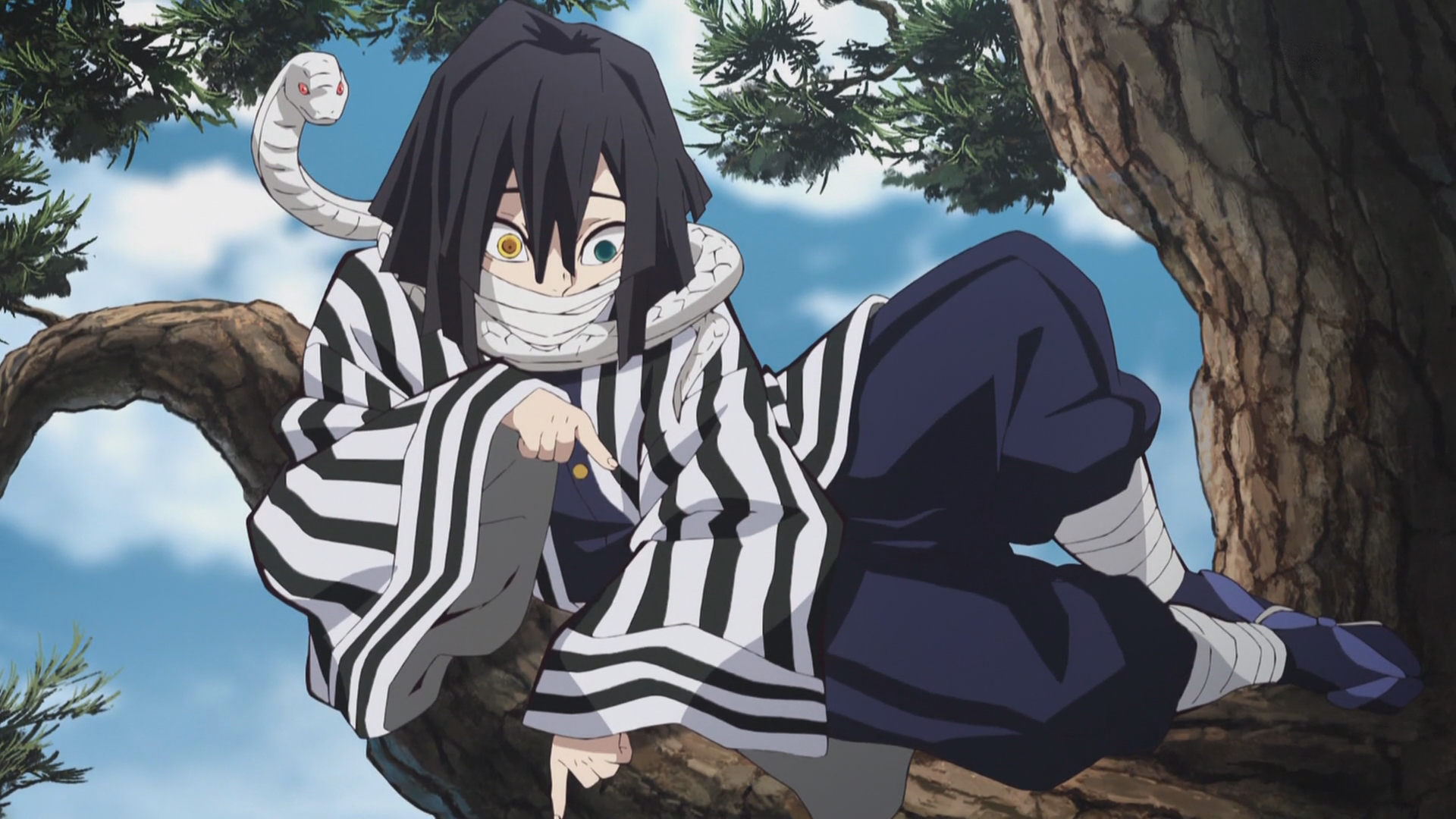 Obanai Iguro from Kimetsu no Yaiba with Kaburamaru HD Wallpaper