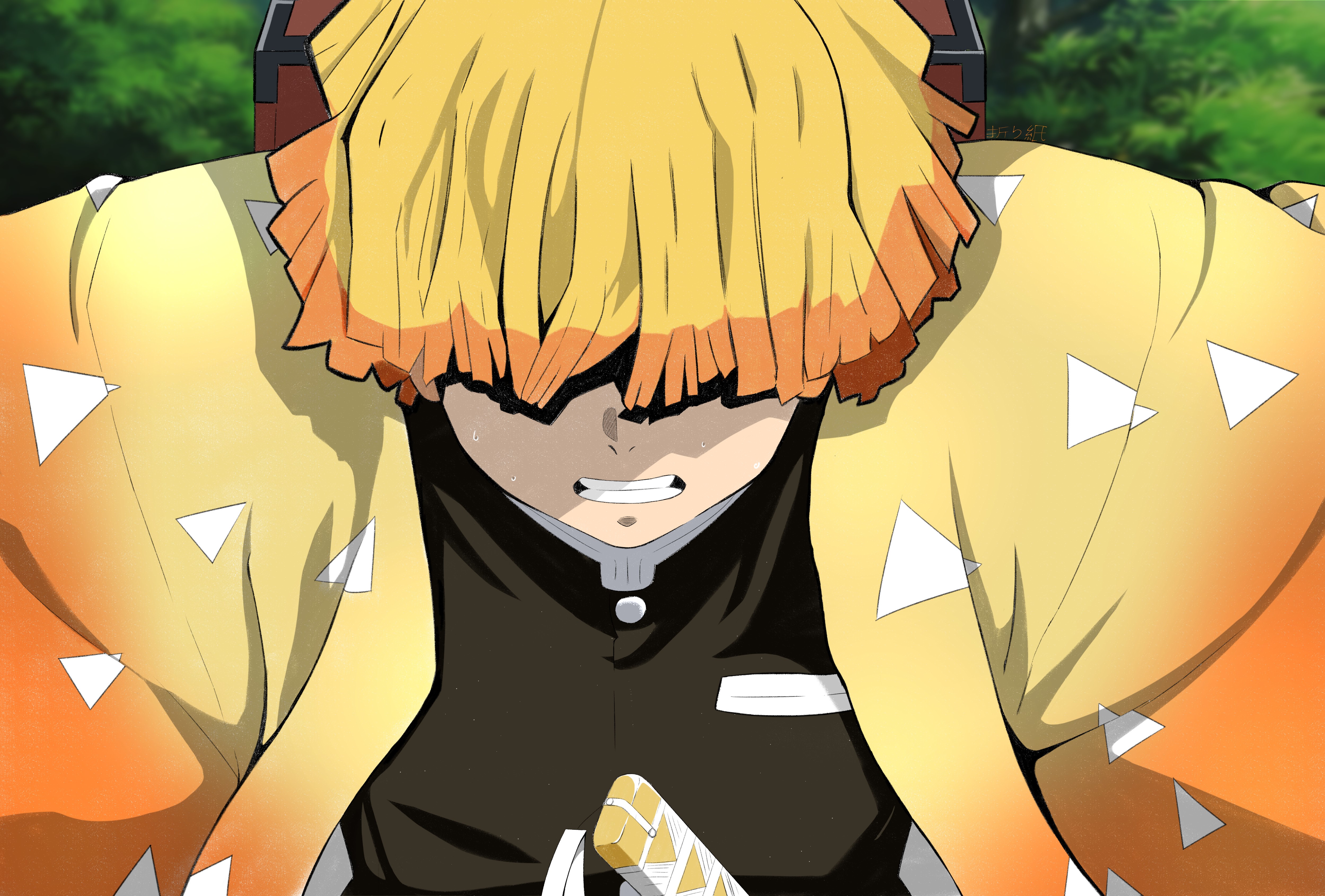 Zenitsu Agatsuma from Kimetsu no Yaiba HD Wallpaper