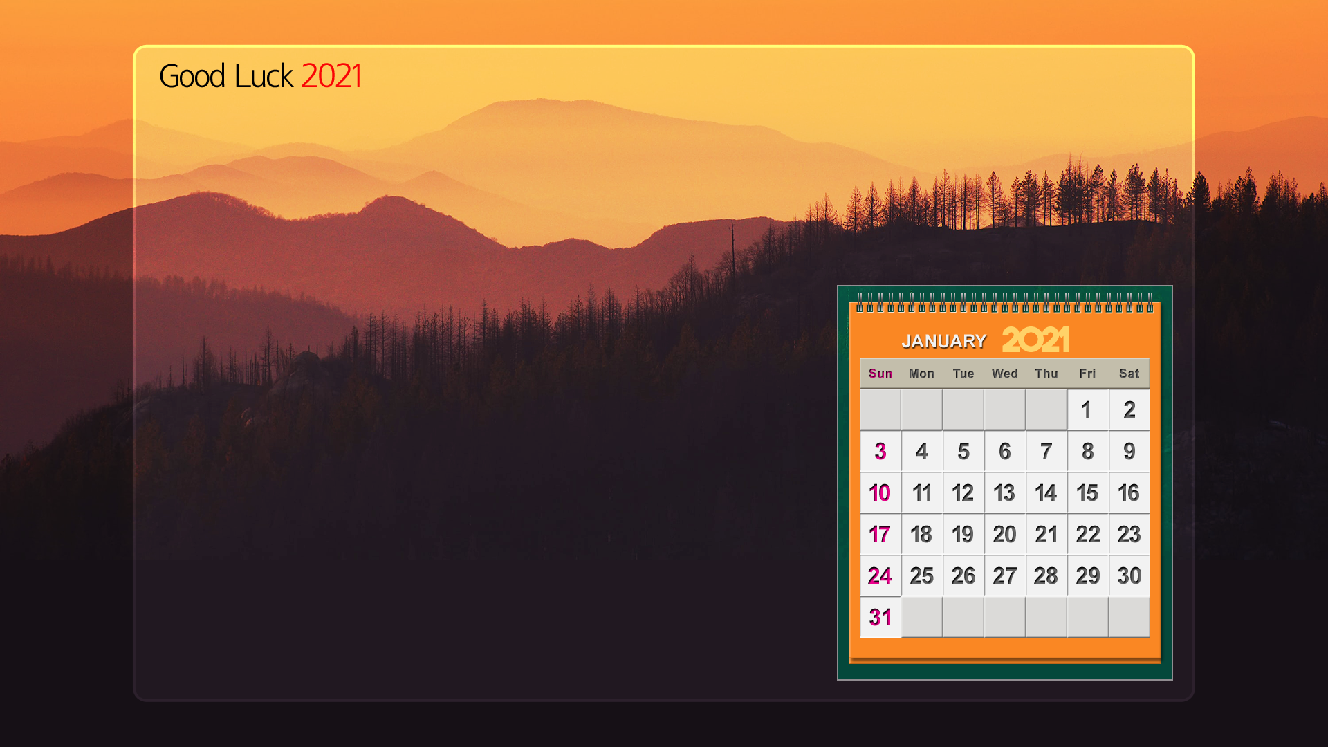 Good Luck 2021 Calendar HD Wallpaper