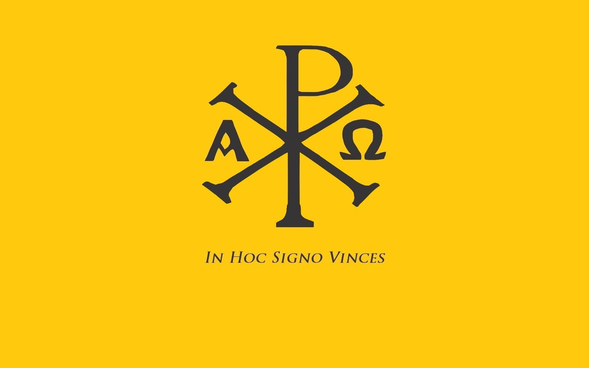 Chi Rho symbol with Alpha and Omega and Latin text HD Wallpaper
