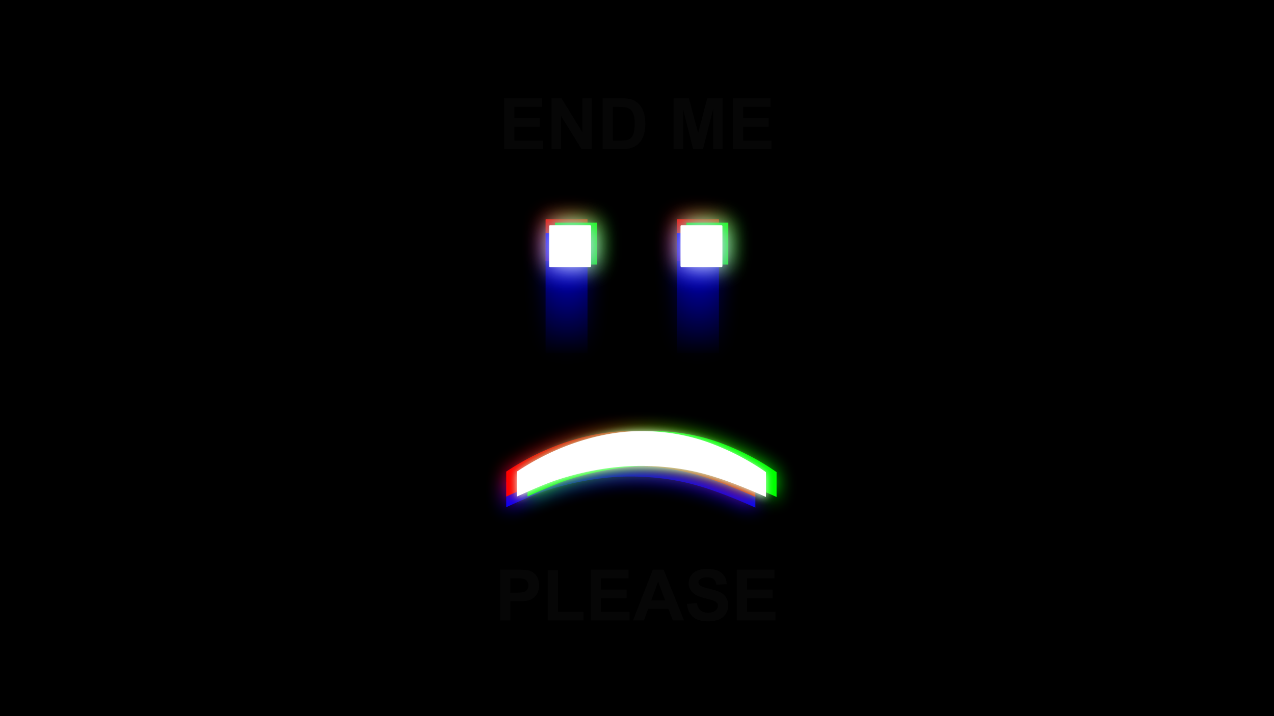 Sad Glitch Face with Text HD Wallpaper