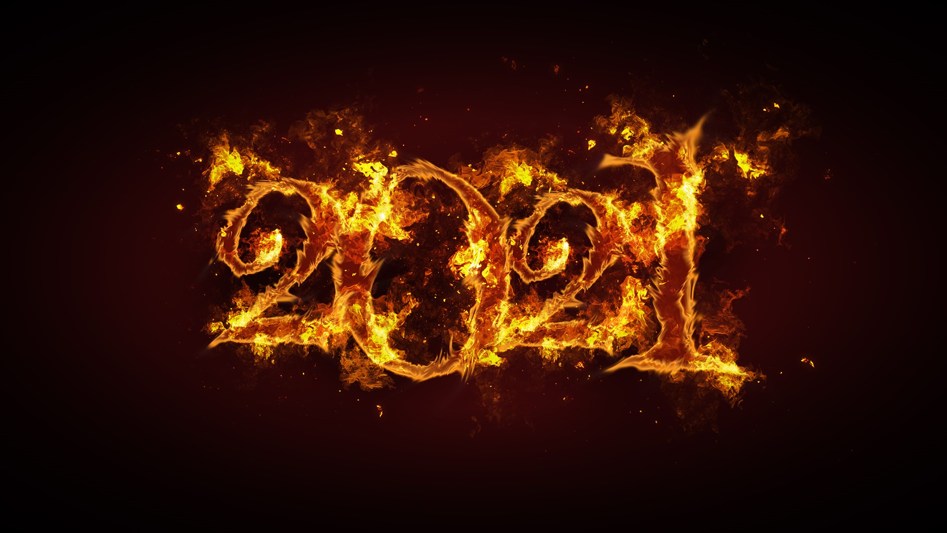 2021 numbers on fire HD Wallpaper