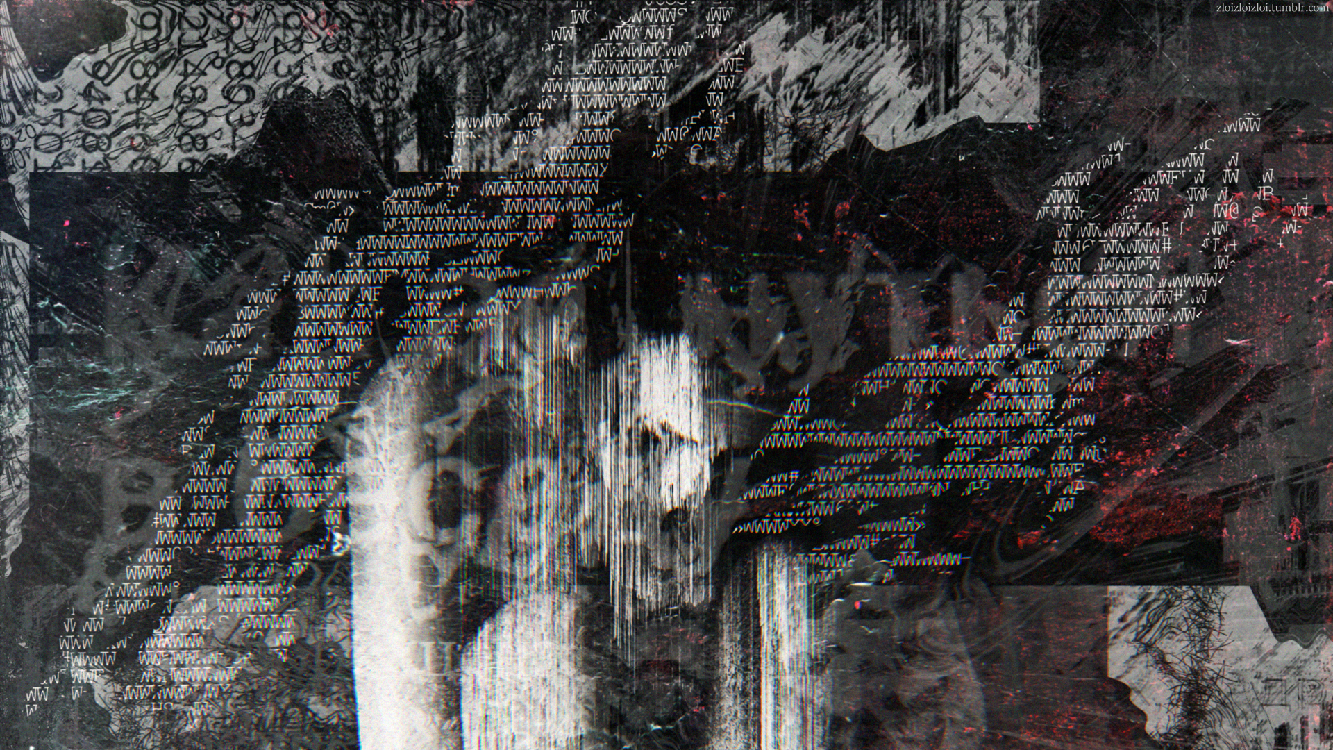 Abstract Glitch Art with Numbers and Text HD Wallpaper