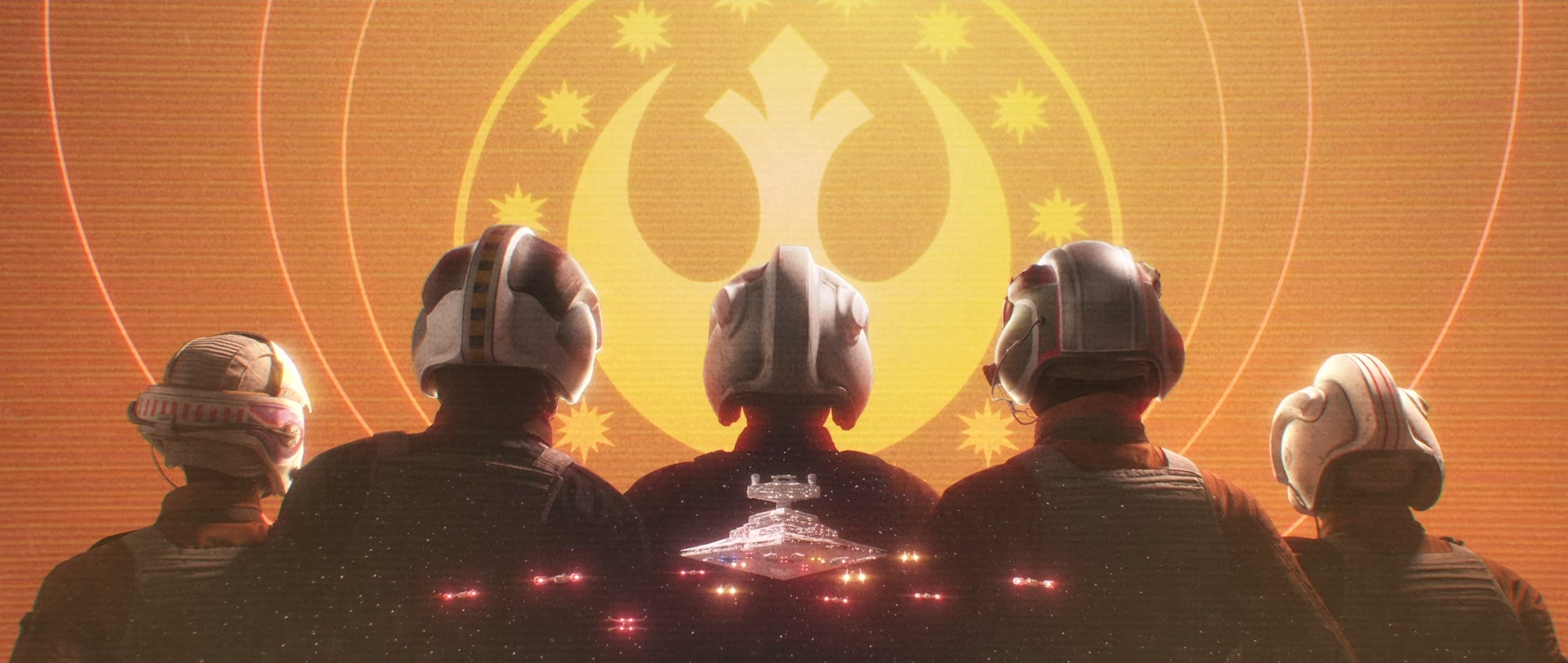 Rebel pilots view Star Destroyer and Rebel Alliance symbol HD Wallpaper