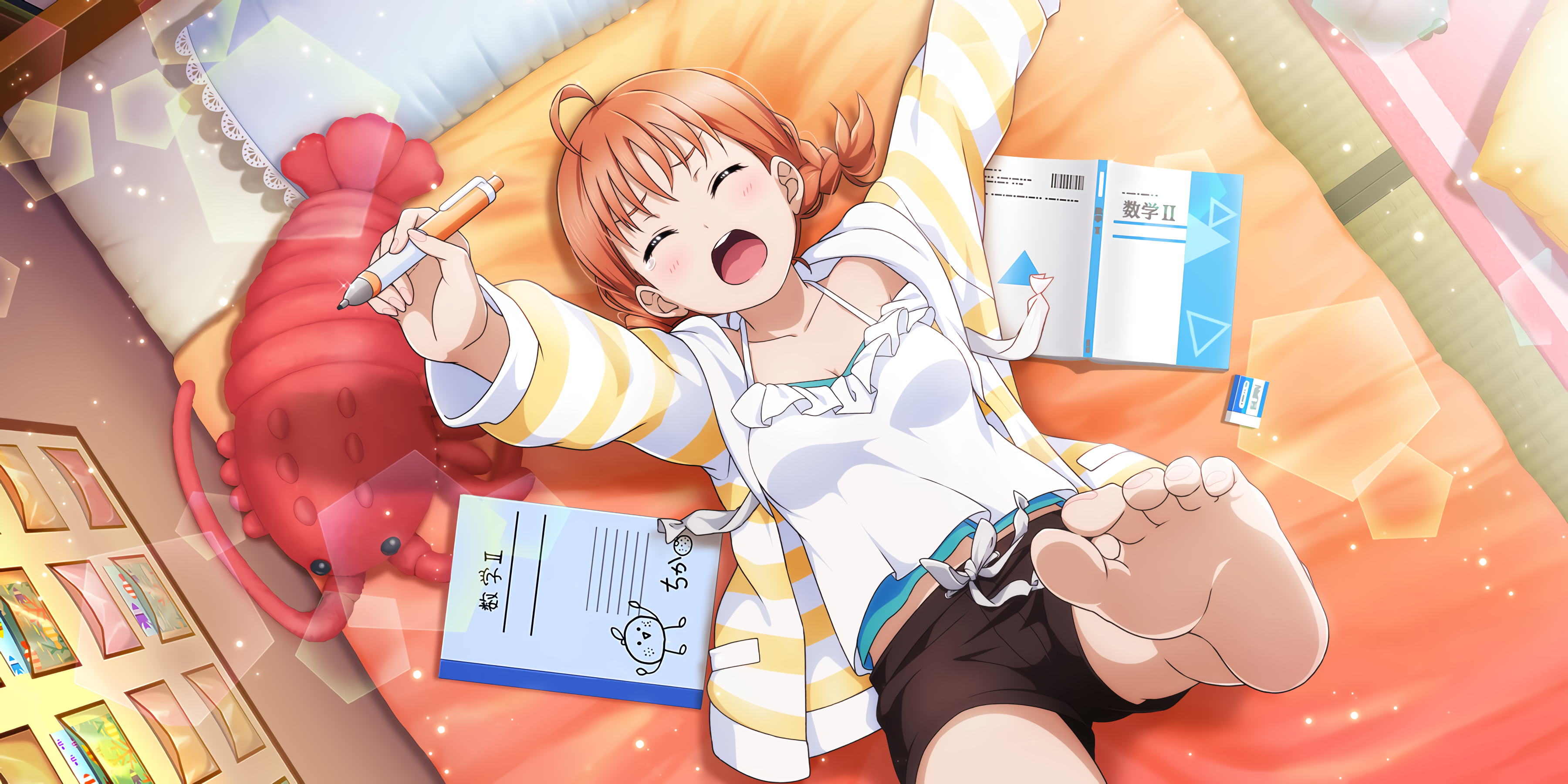 Chika Takami from Love Live! Sunshine!! studying HD Wallpaper