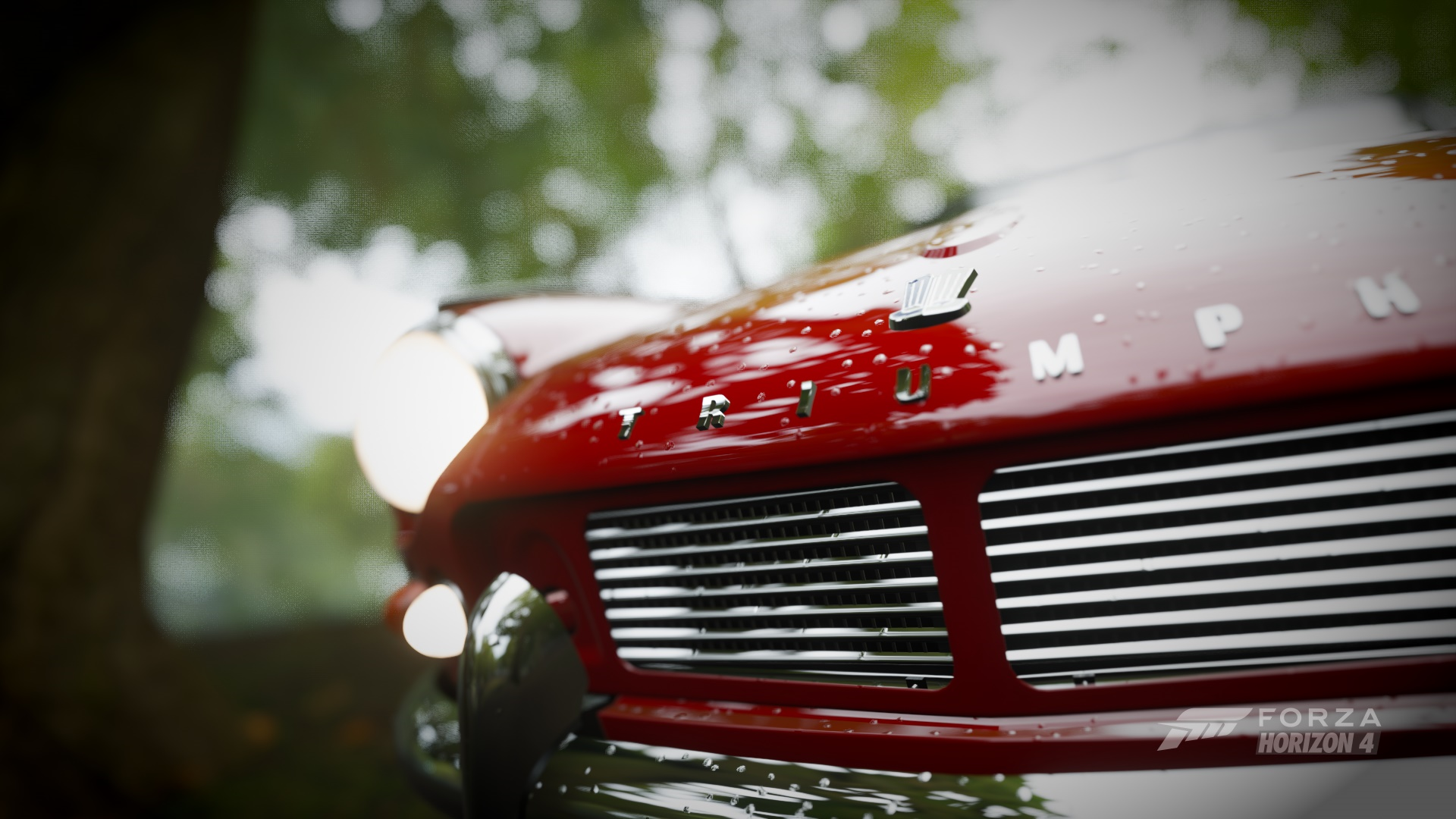 Red Triumph car in Forza Horizon 4 HD Wallpaper