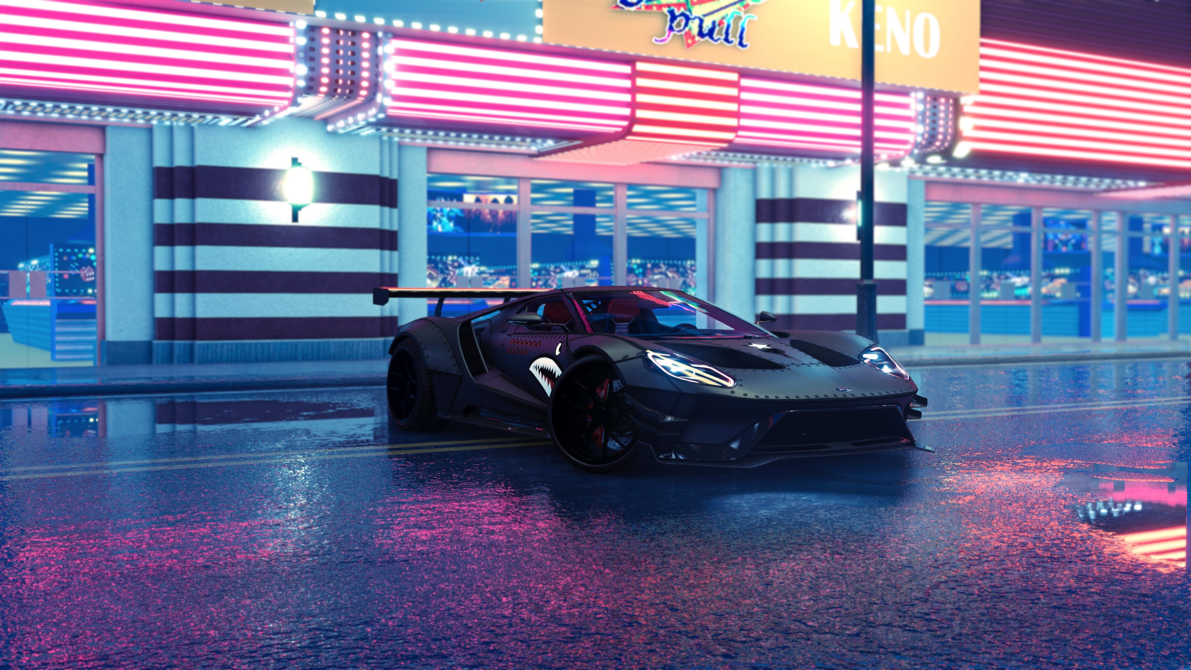Ford GT Mk II on a wet road in The Crew 2 HD Wallpaper