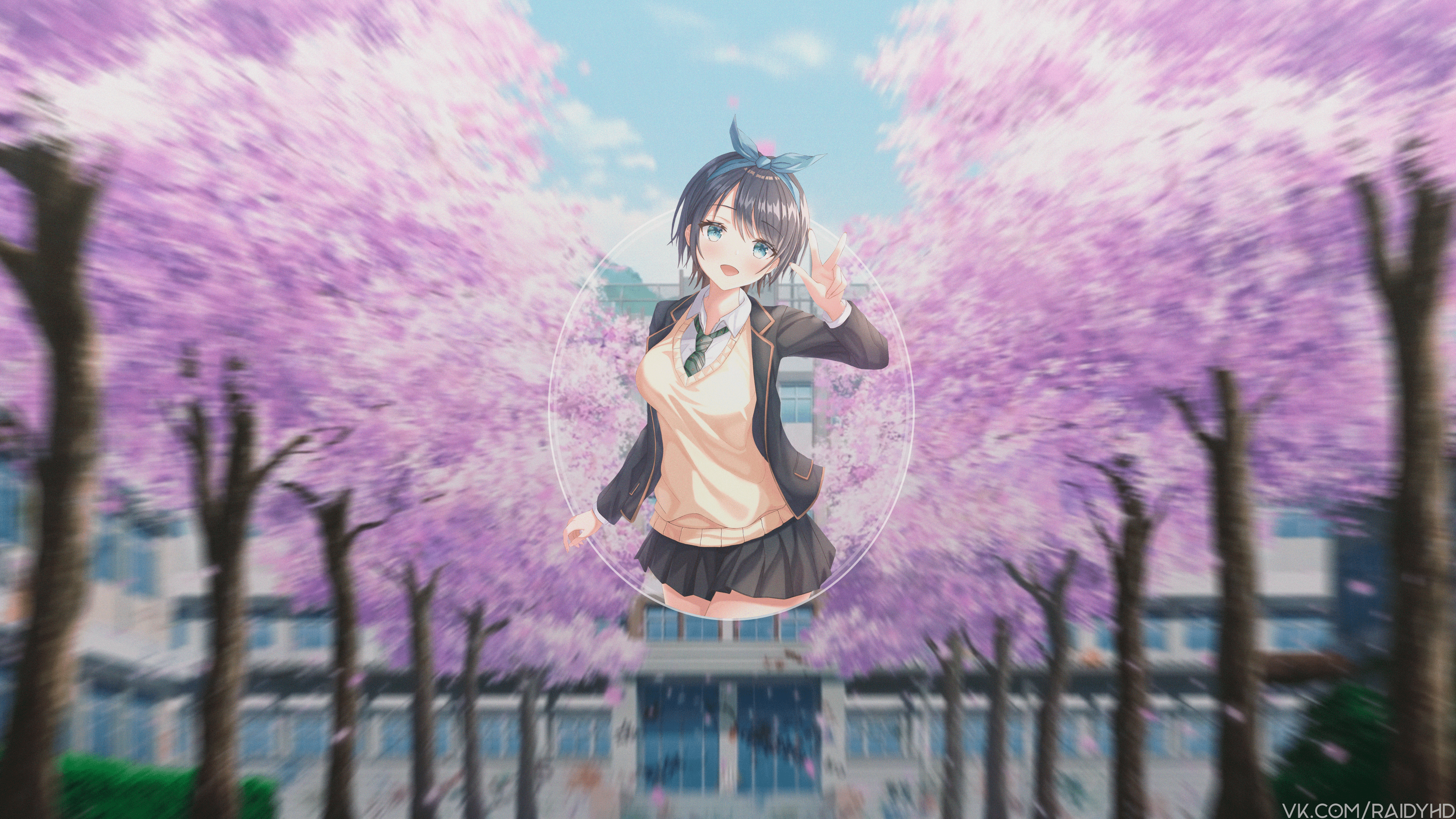 Kanojo, Okarishimasu anime girl with cherry blossoms HD Wallpaper