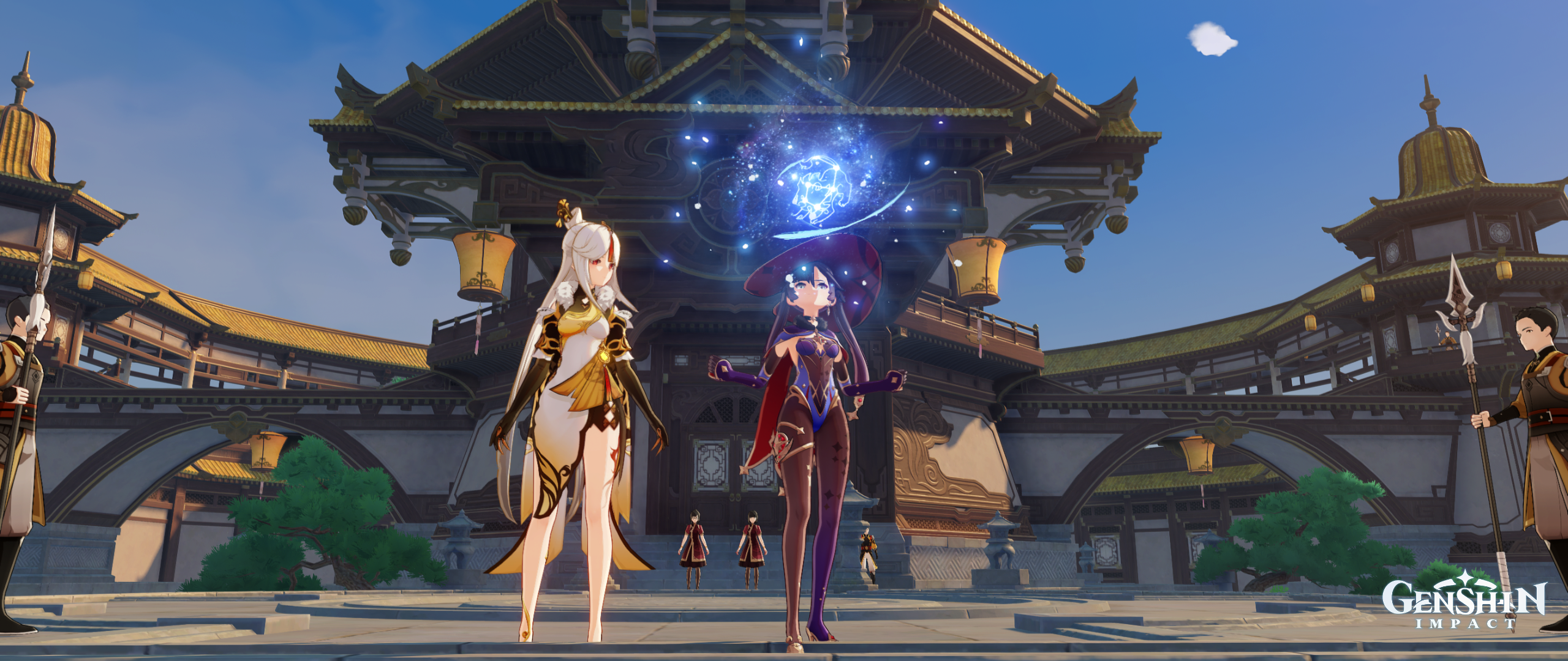 Mona and Ningguang from Genshin Impact HD Wallpaper