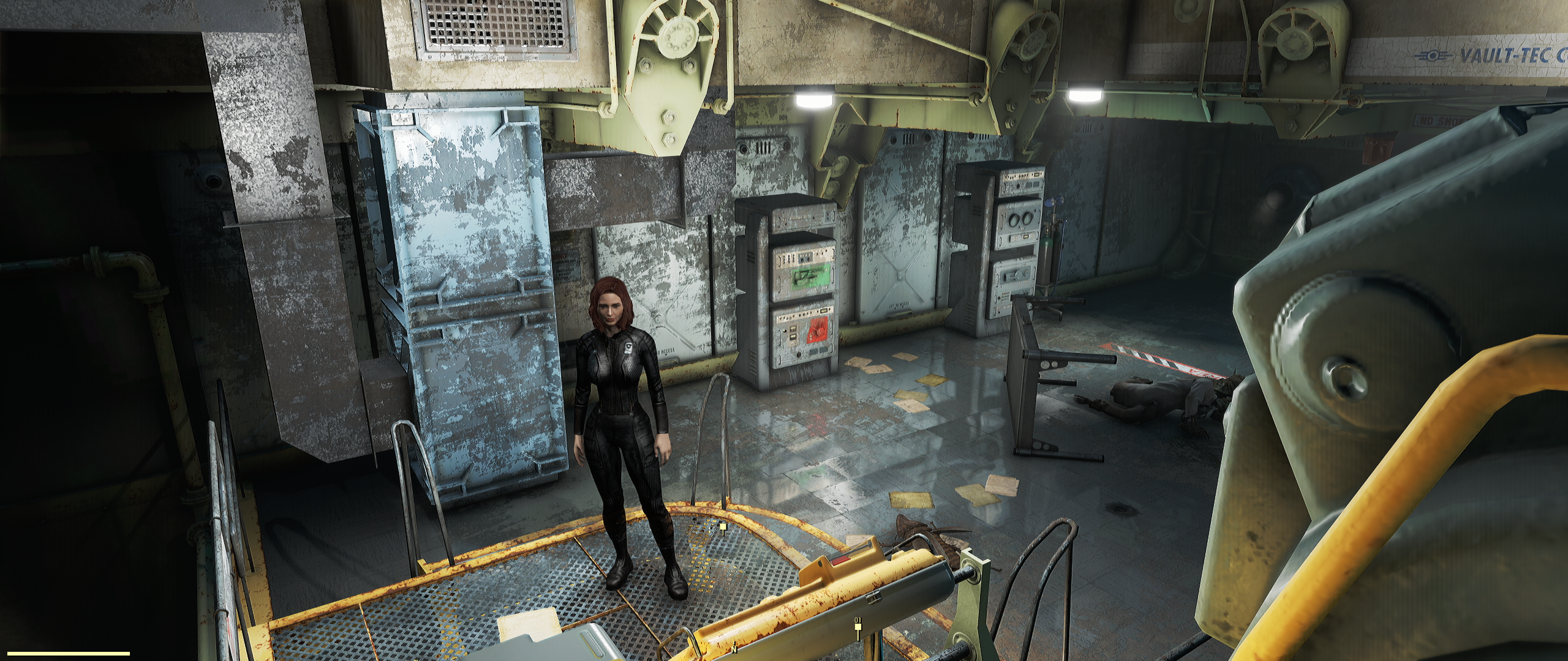 Woman in black suit in Fallout 4 HD Wallpaper