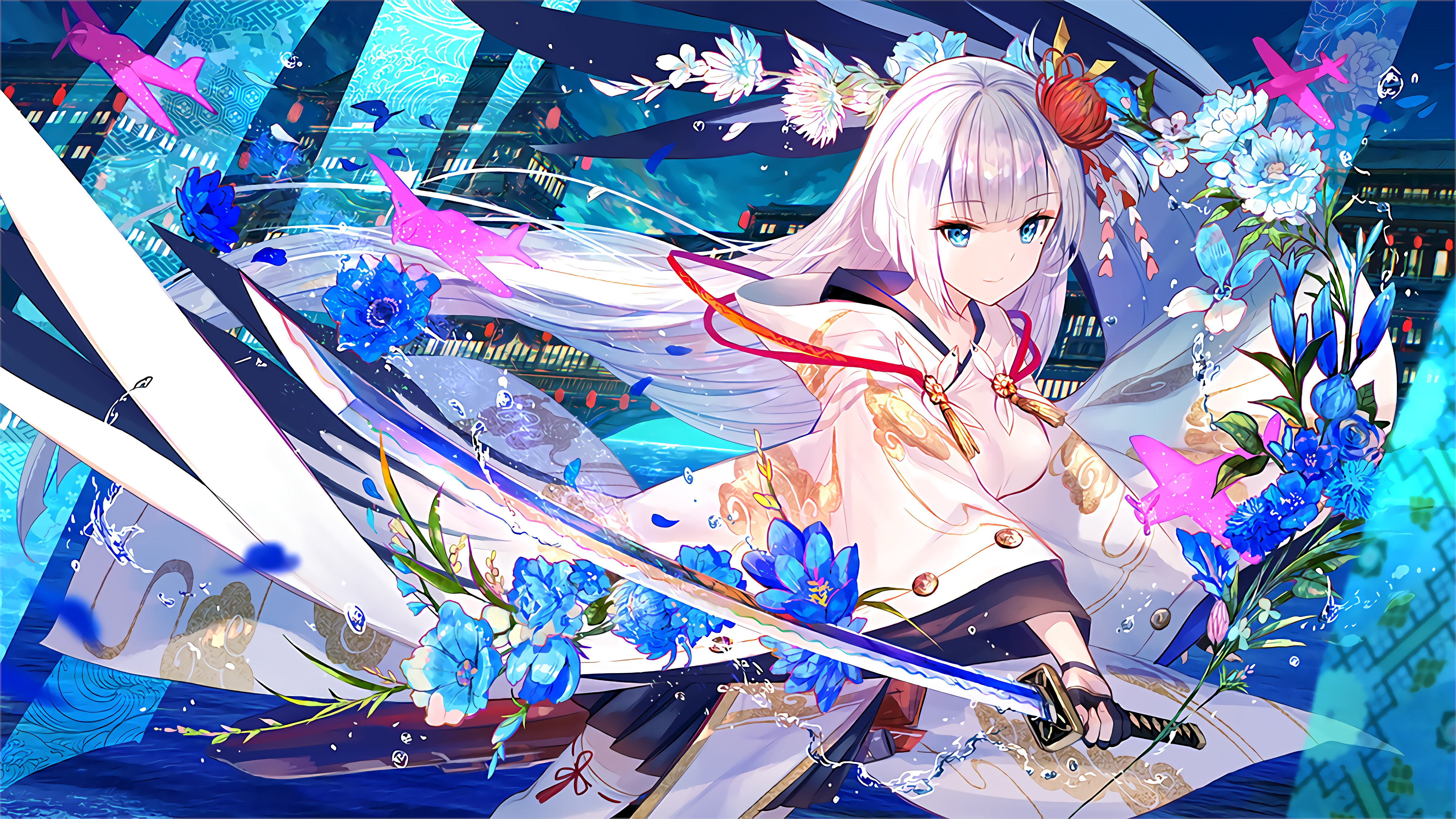 4K Azur Lane Shoukaku with Katana HD Wallpaper