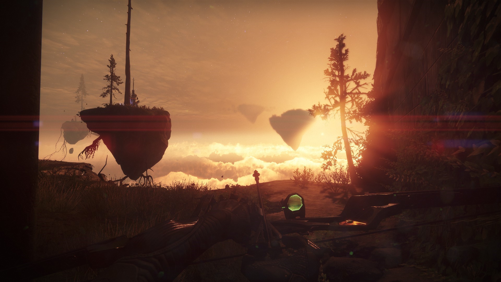 Floating islands in Destiny 2 at sunset HD Wallpaper