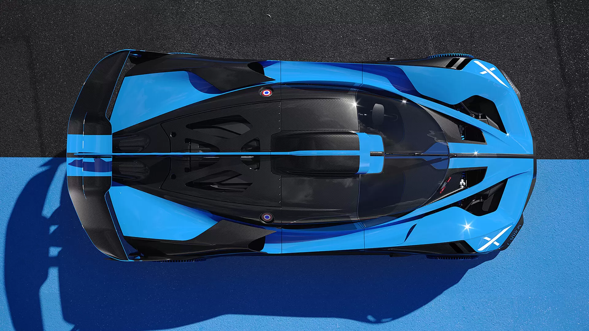 Bugatti Bolide race car from above HD Wallpaper