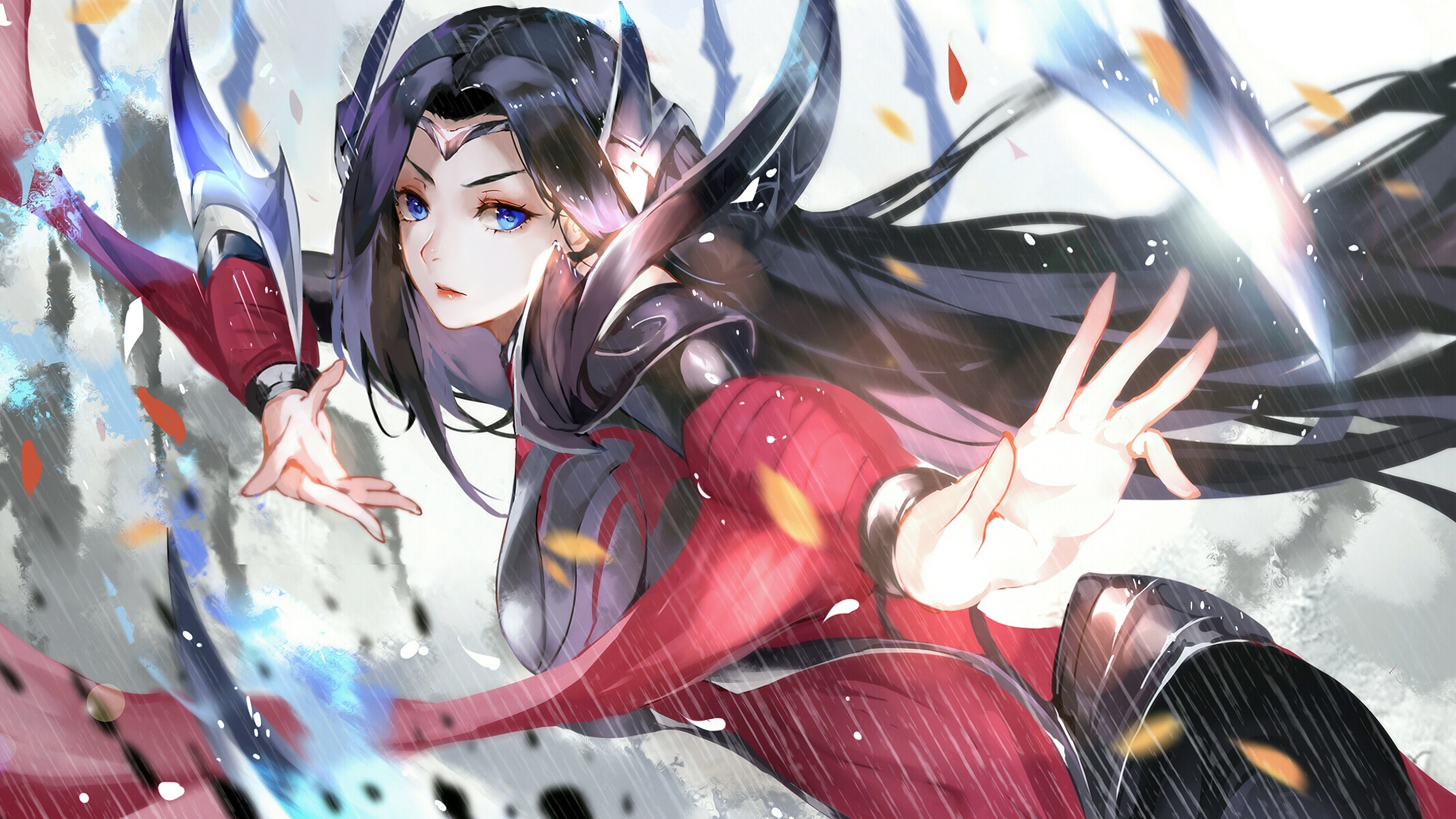 Irelia from League of Legends in the rain HD Wallpaper
