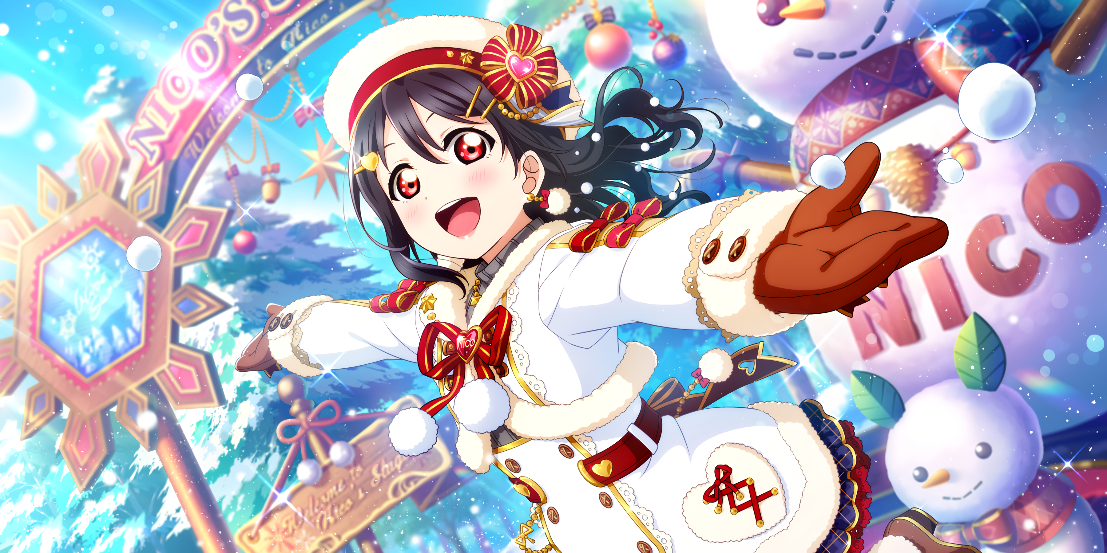 Yazawa Nico from Love Live! Series in Winter Outfit HD Wallpaper