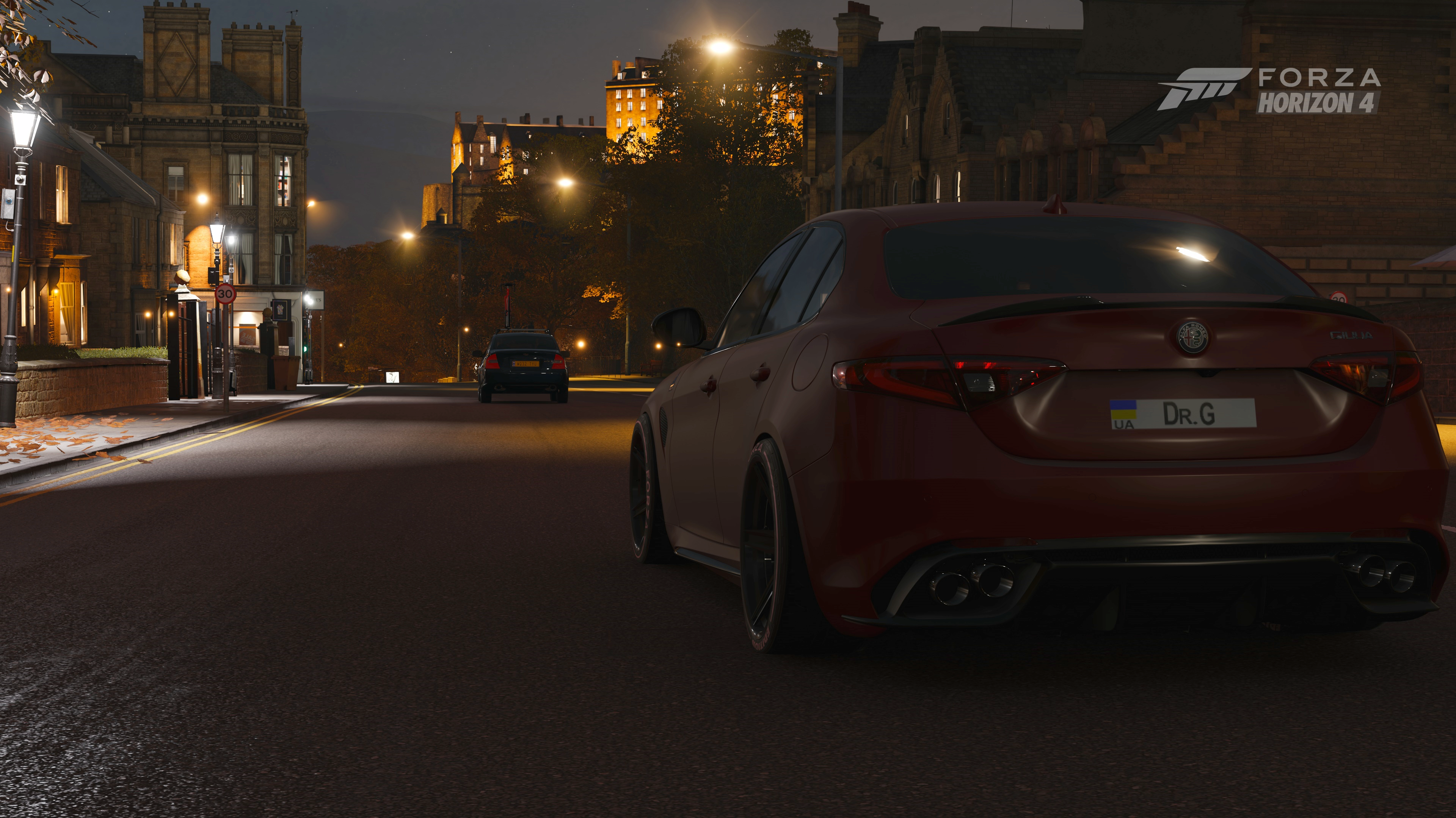 Alfa Romeo Giulia in Forza Horizon 4 at Night HD Wallpaper