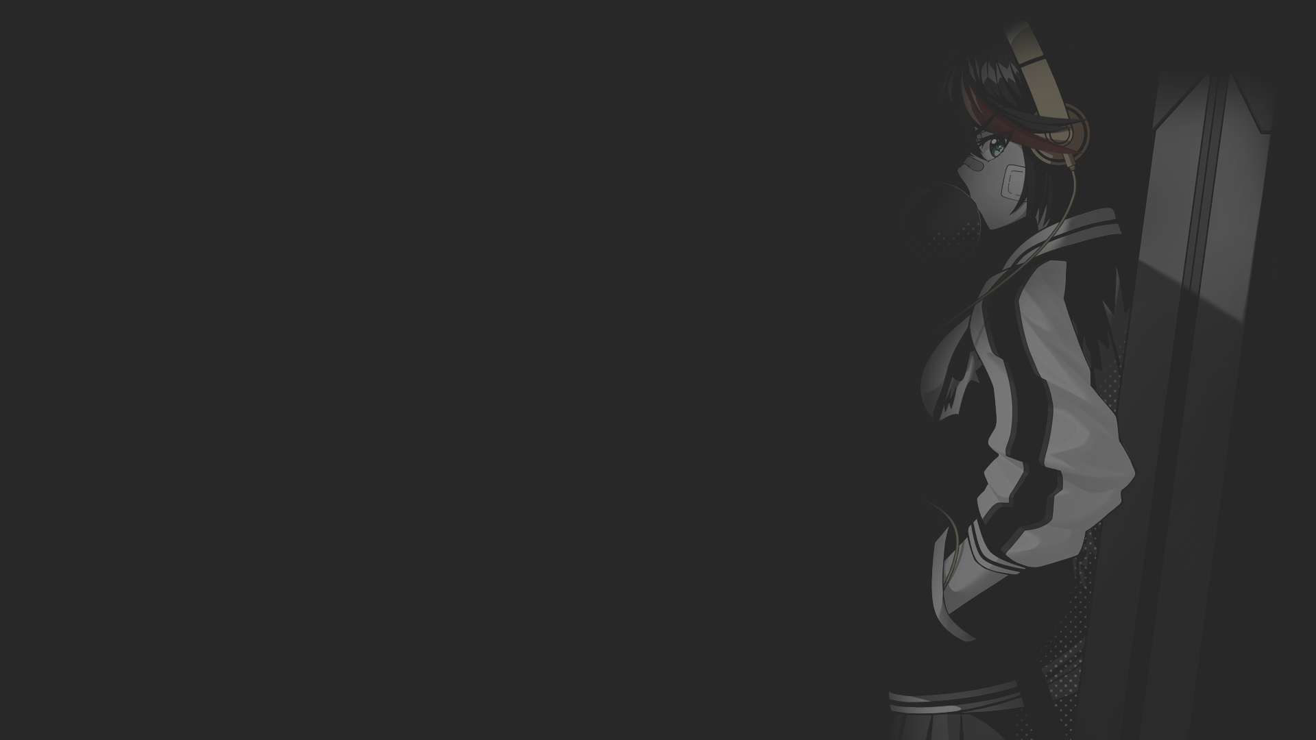 Girl with earphones in school uniform HD Wallpaper