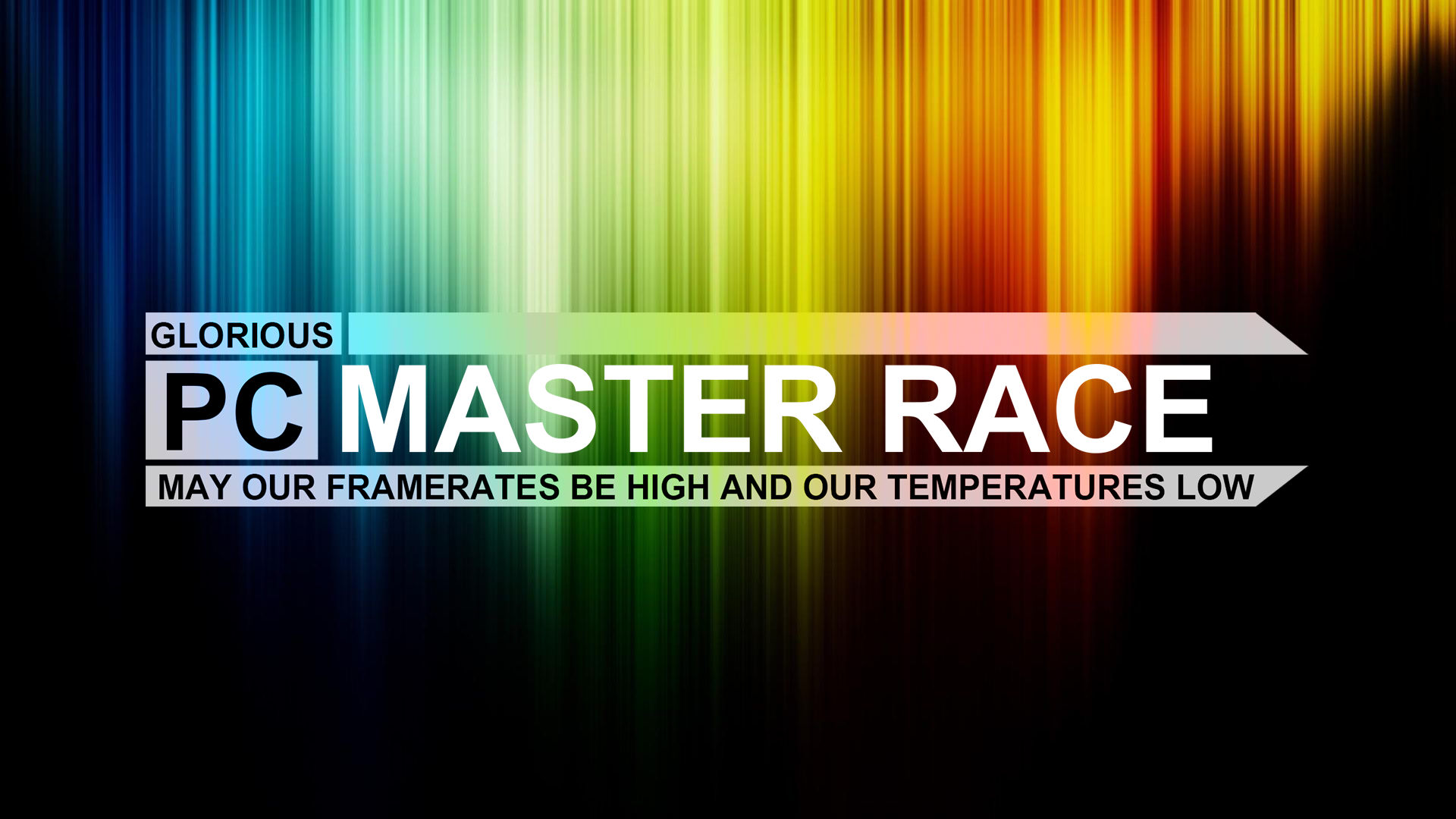 Glorious PC Master Race slogan with colorful background HD Wallpaper