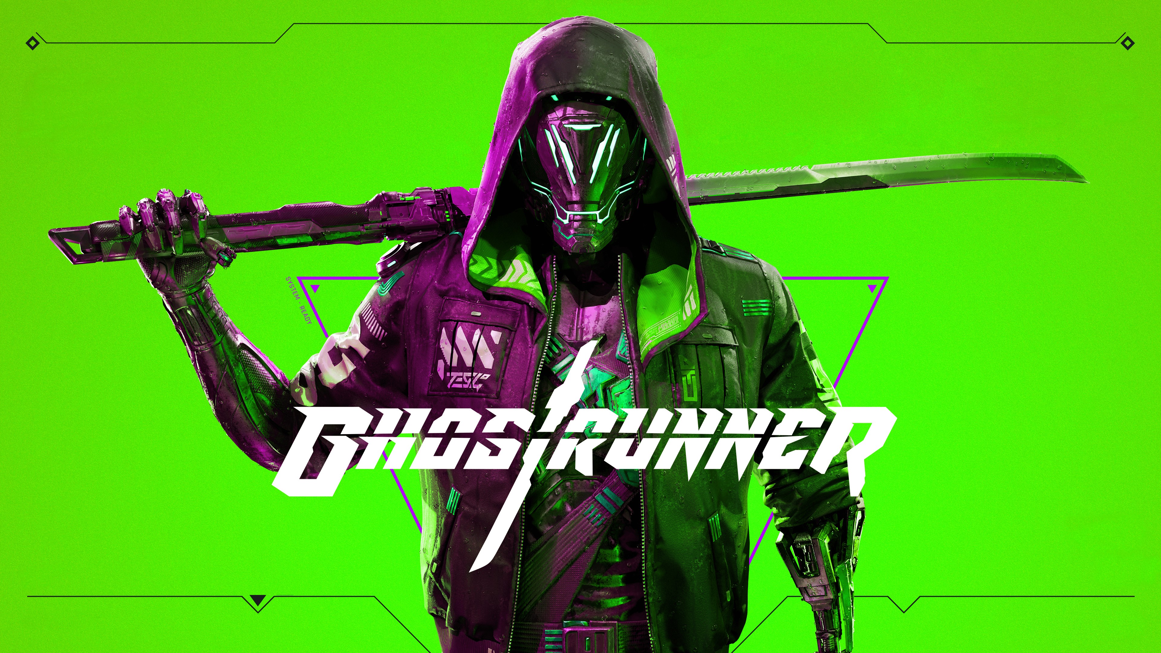Ghostrunner from Ghostrunner holding a katana HD Wallpaper