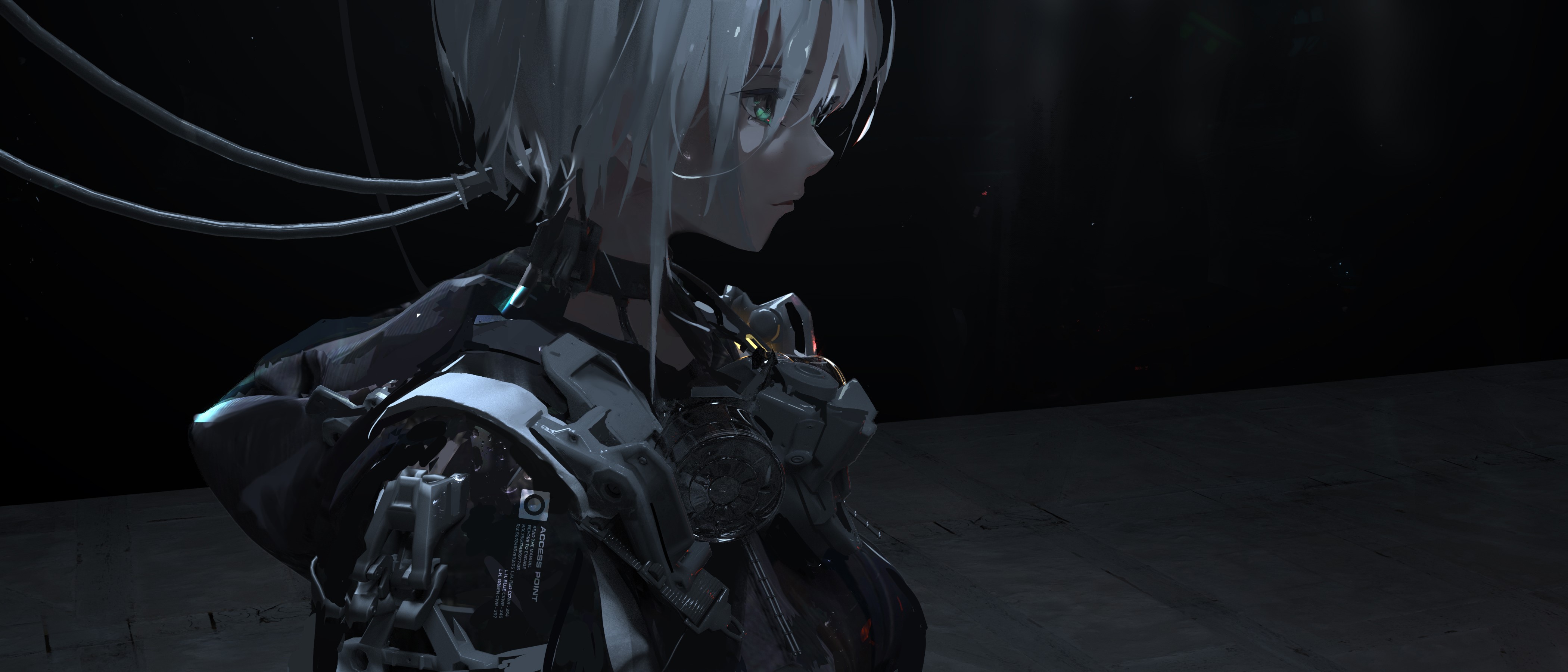 4K Science Fiction Anime Girl with Cybernetic Implants HD Wallpaper