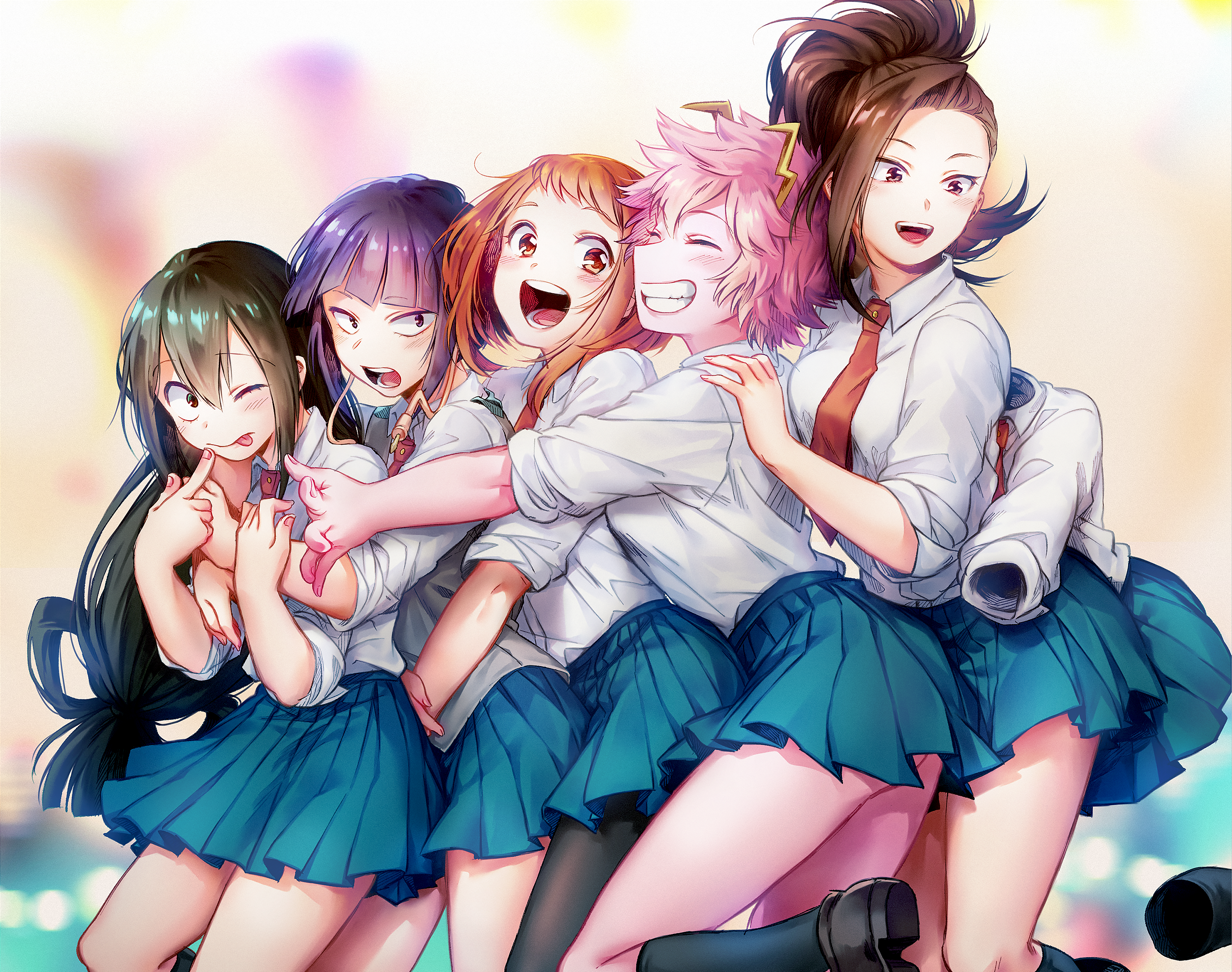 Boku no Hero Academia Group of Smiling Girls HD Wallpaper