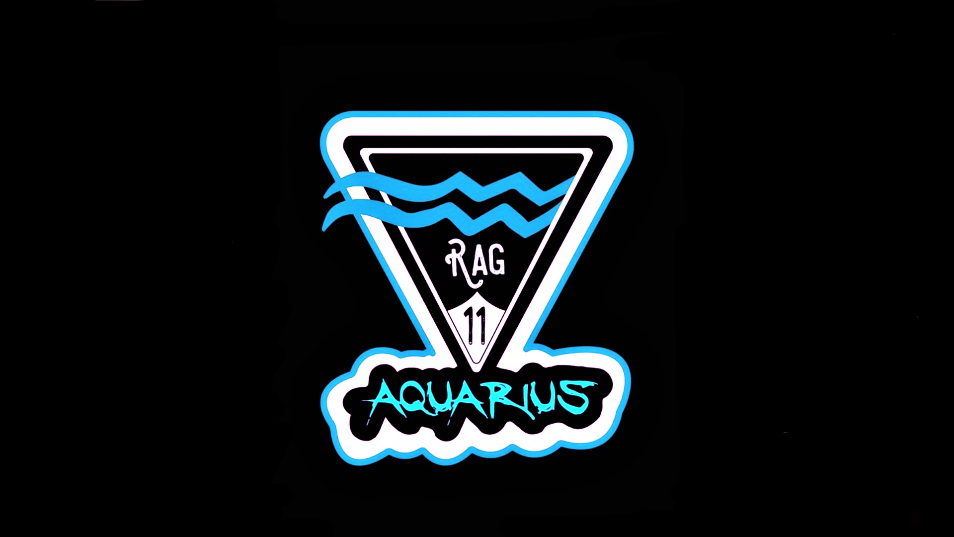 Aquarius RAG 11 sign with water waves HD Wallpaper