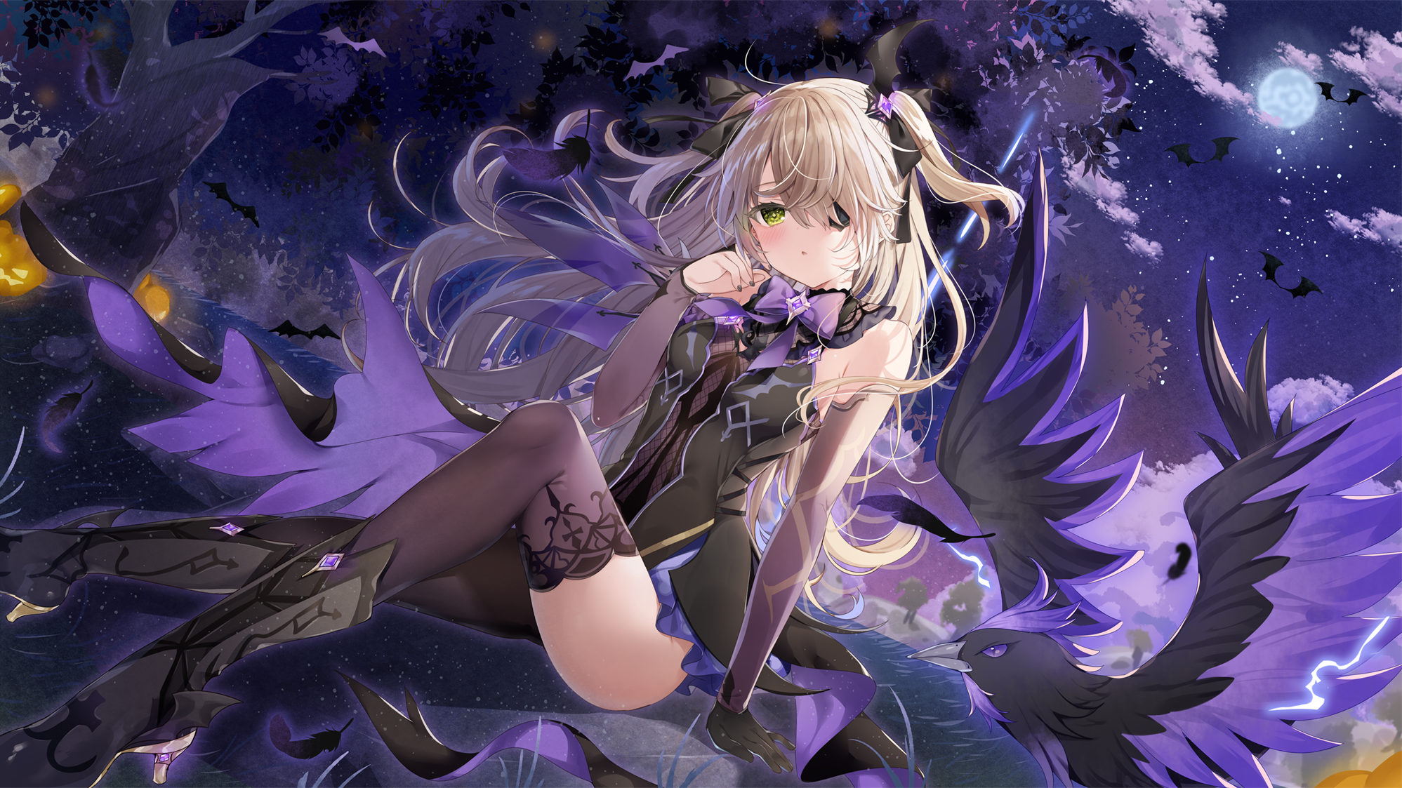 Fischl from Genshin Impact in Halloween costume HD Wallpaper