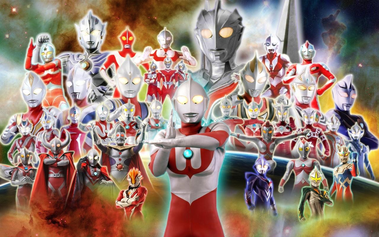Ultraman Heroes Assemble in Space HD Wallpaper