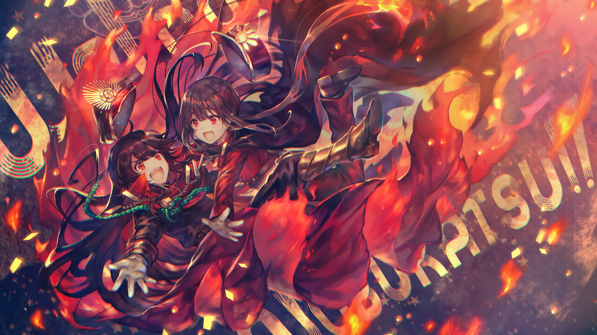 Oda Nobunaga from Fate/Grand Order with flames HD Wallpaper