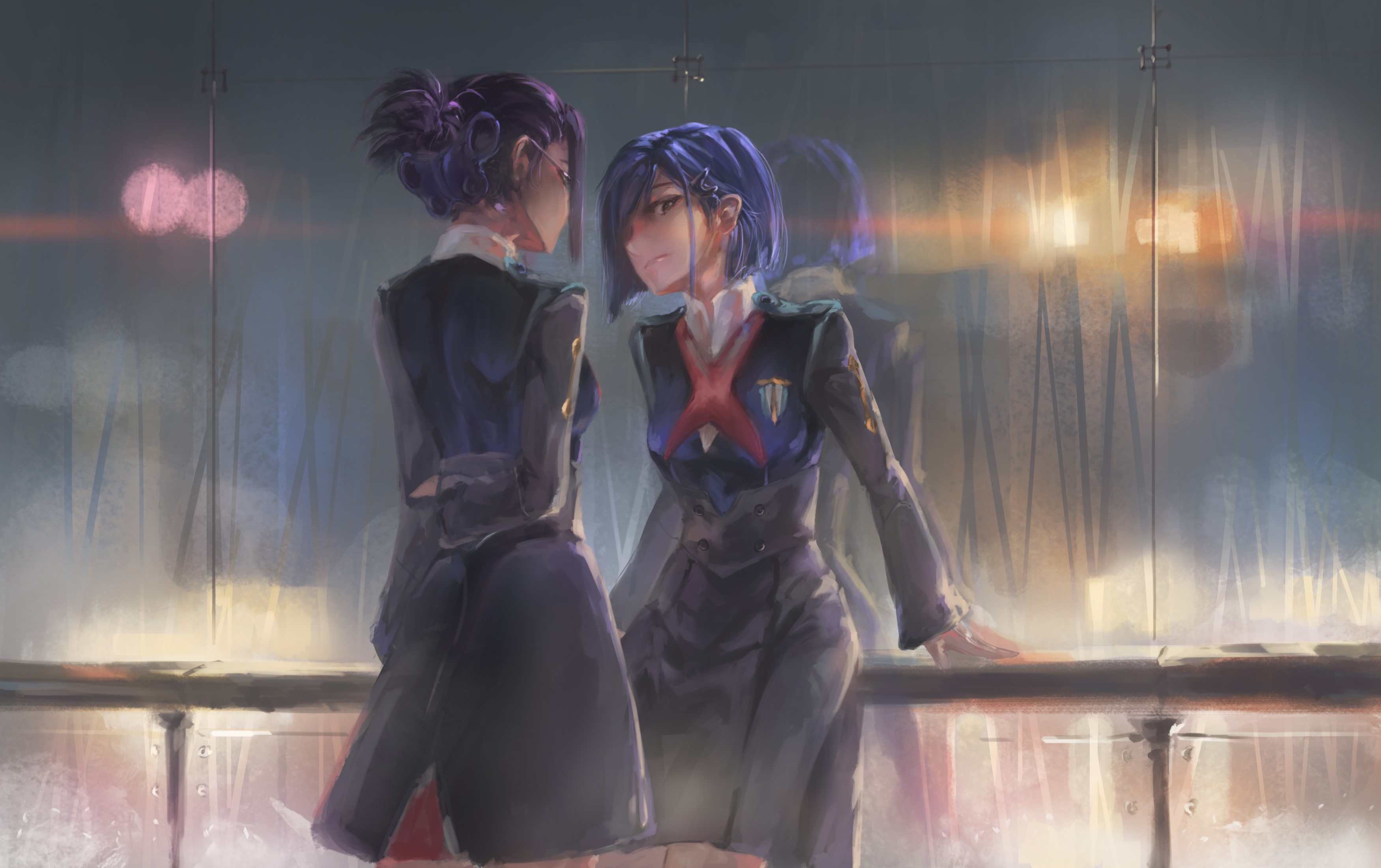 Ichigo and Ikuno from Darling in the FranXX HD Wallpaper