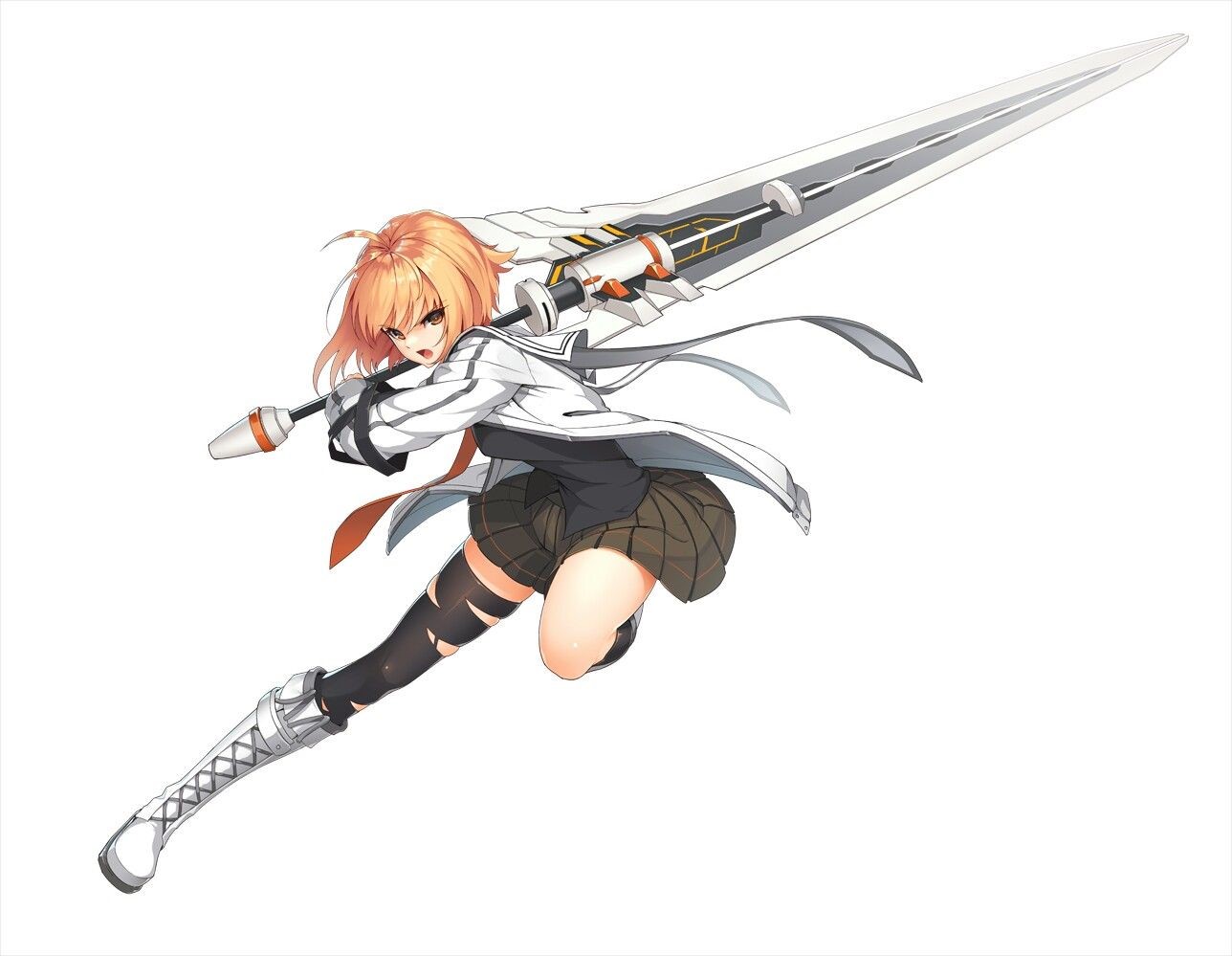 Haru Estia from Soul Worker with a large sword HD Wallpaper