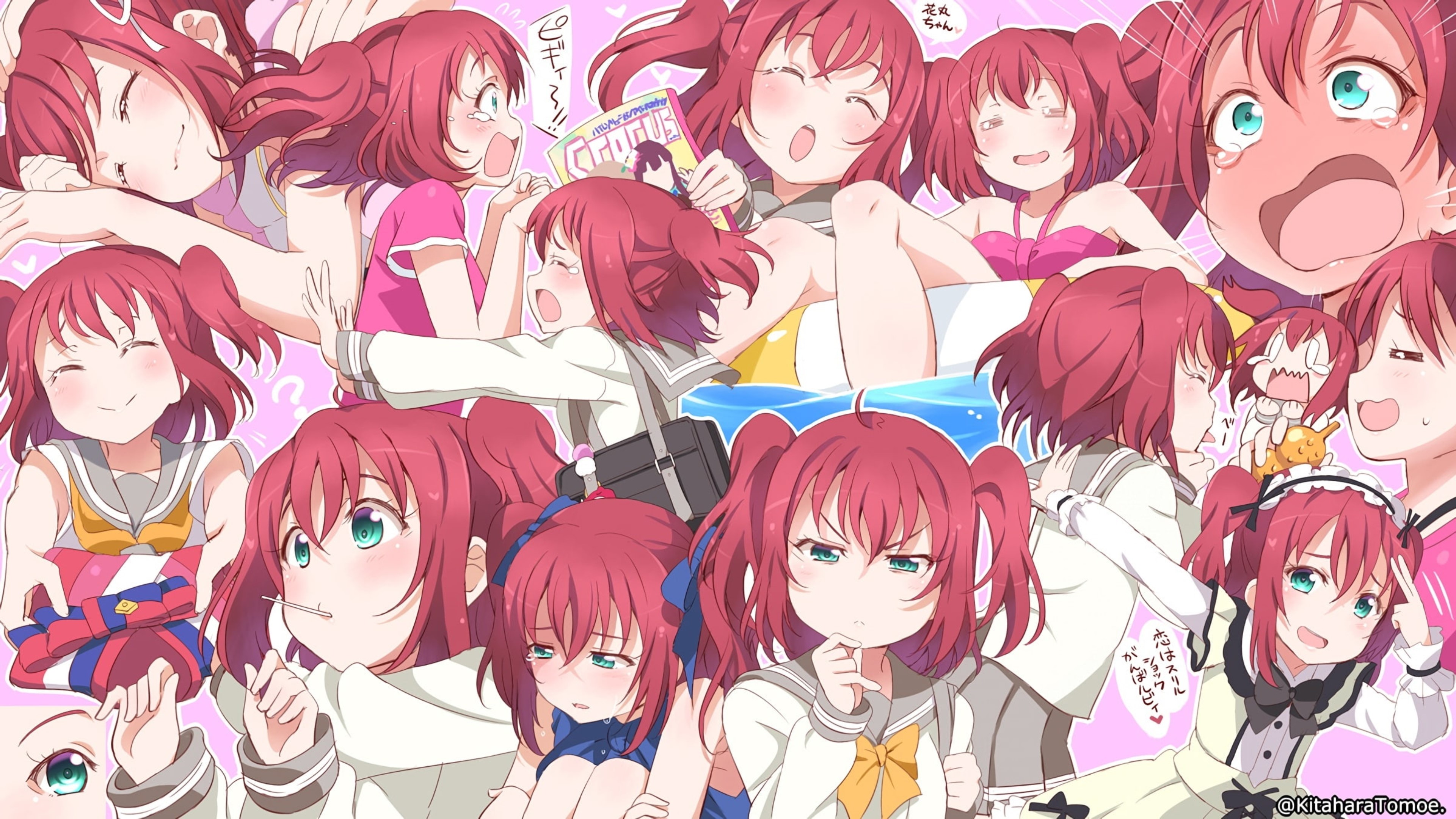 4K Love Live! Sunshine!! Kurosawa Ruby Collage HD Wallpaper