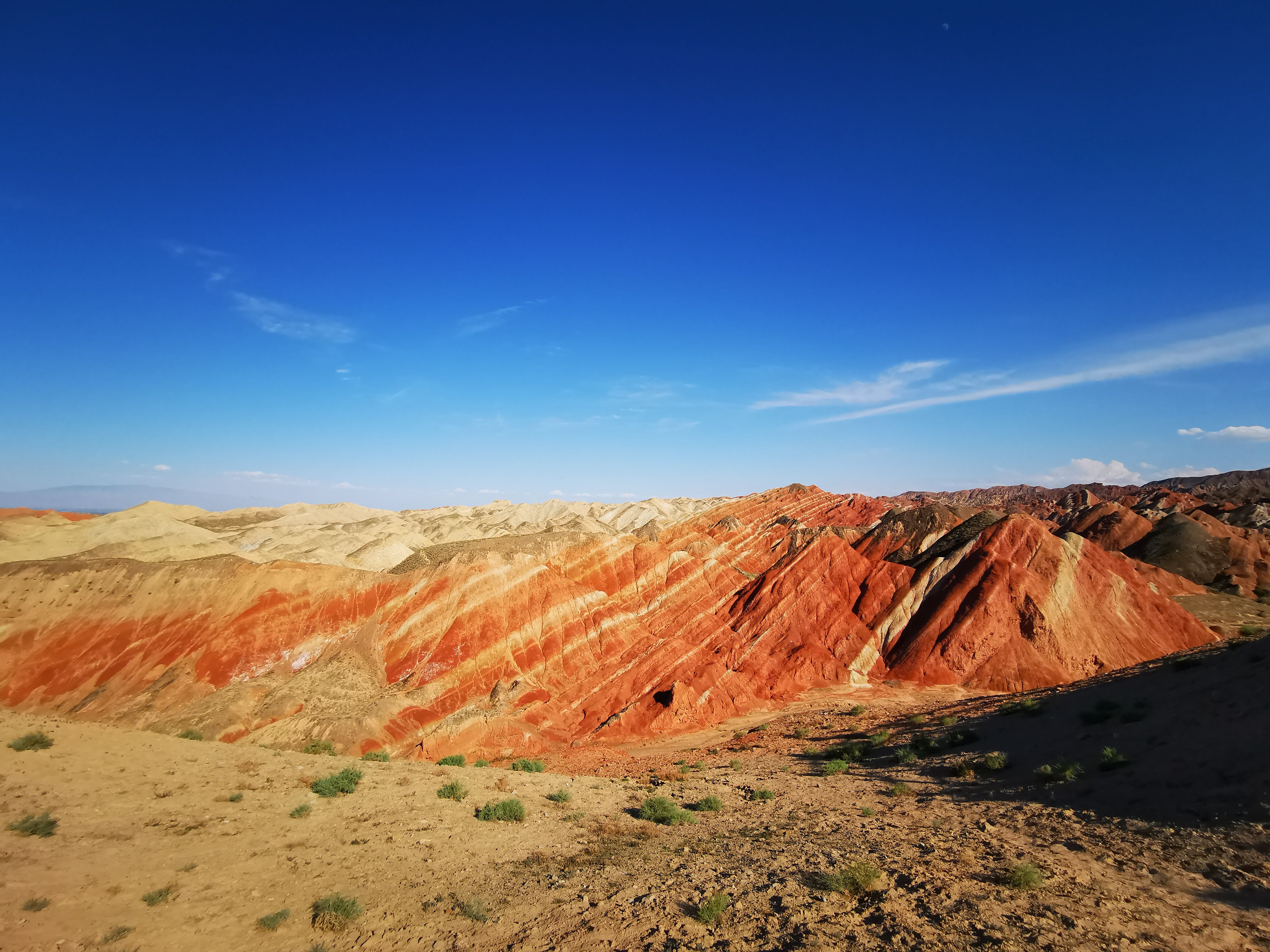 Rainbow Mountains Landscape under Blue Sky HD Wallpaper